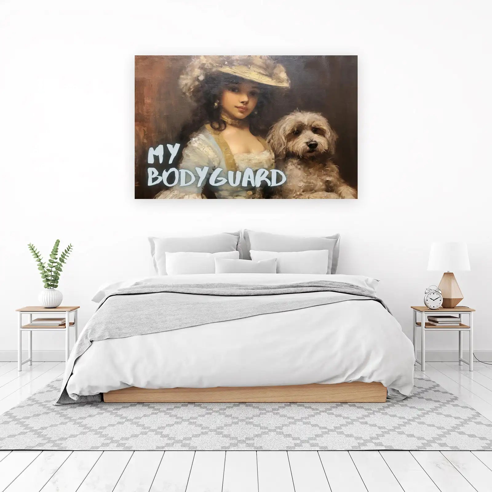 Vintage Portrait Dog & Lady Wall Art