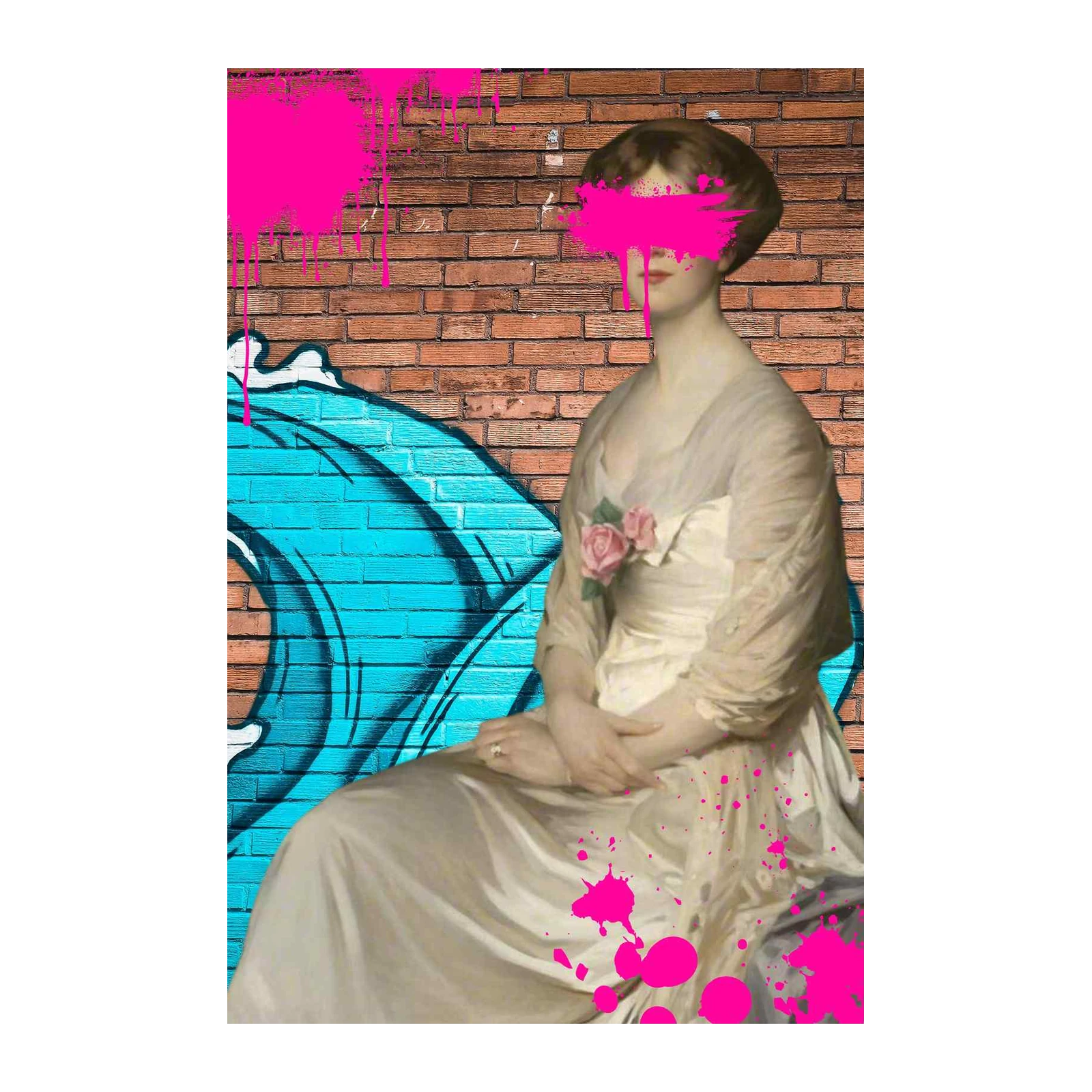 Urban Vintage Lady Graffiti Wall Art