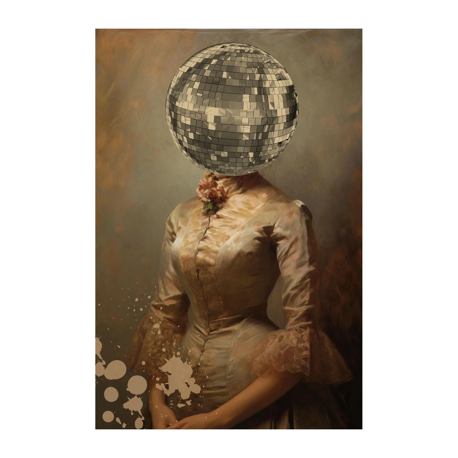 Disco Ball Head Portrait Wall Art