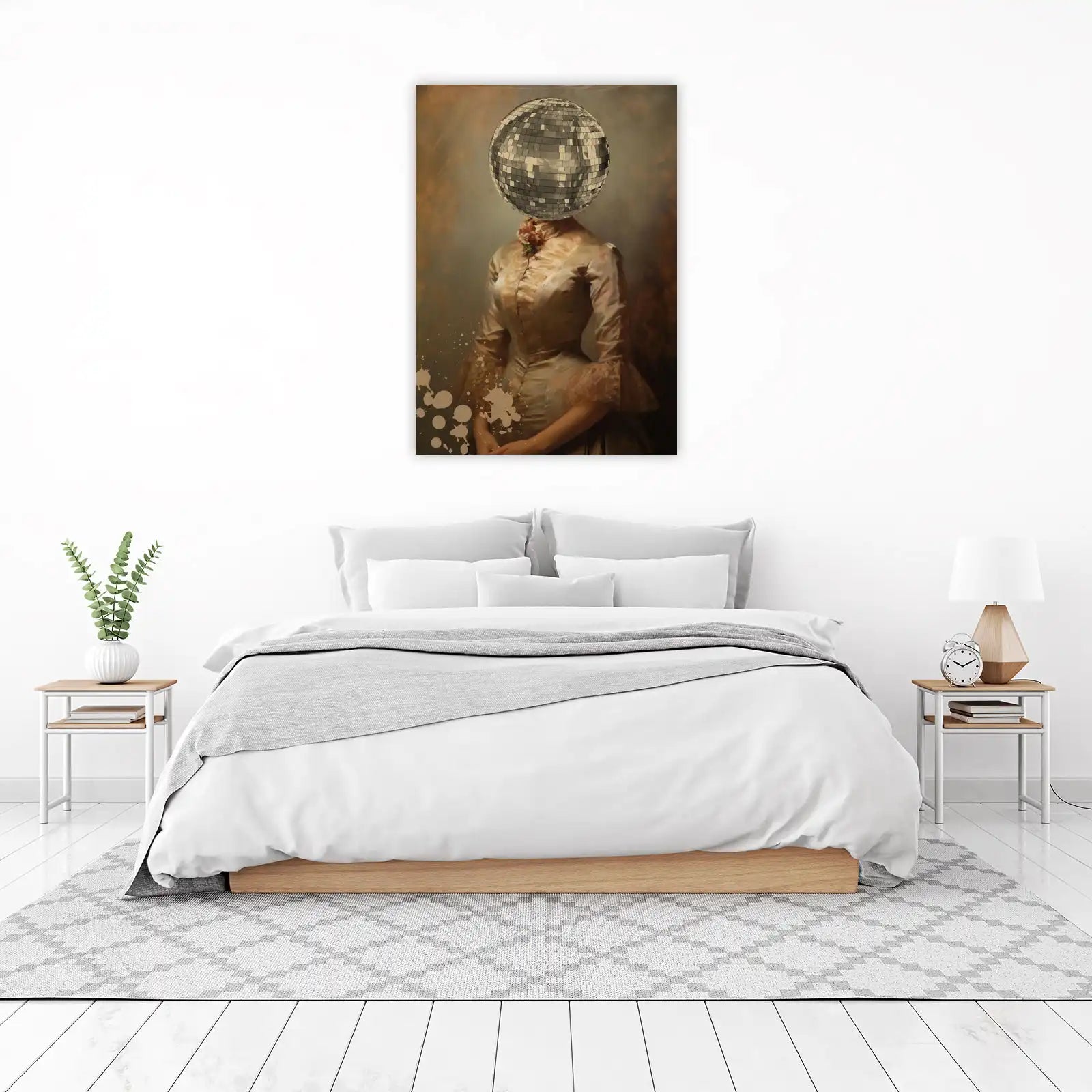 Disco Ball Head Portrait Wall Art