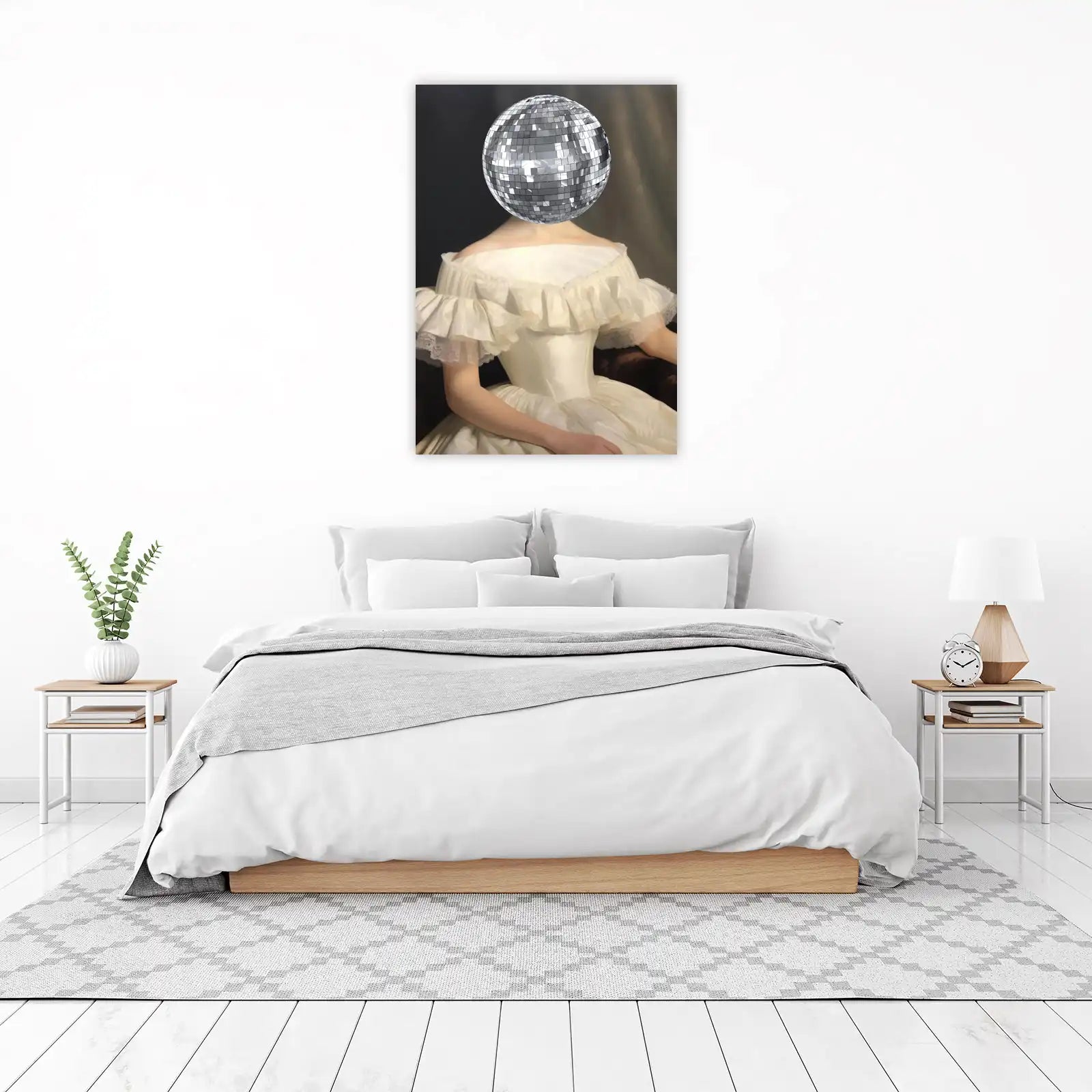 Retro Disco Ball Portrait Wall Art