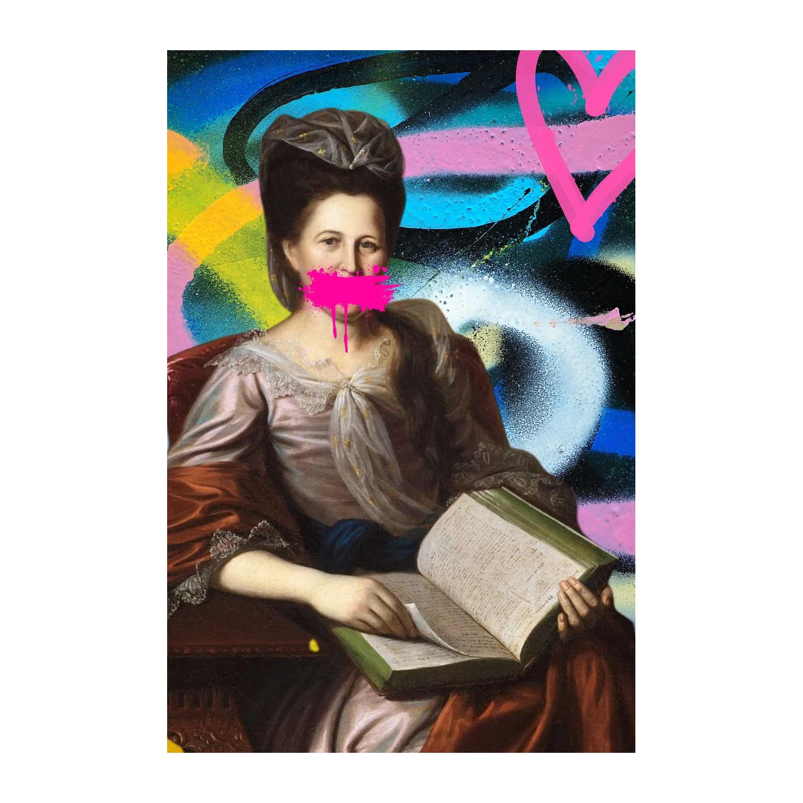 Bold Baroque Graffiti Woman Wall Art