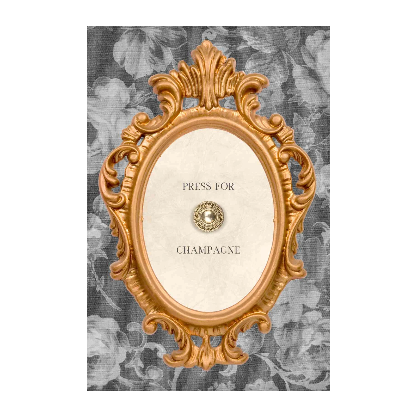 Elegant Gold Ornate Champagne Button Wall Art