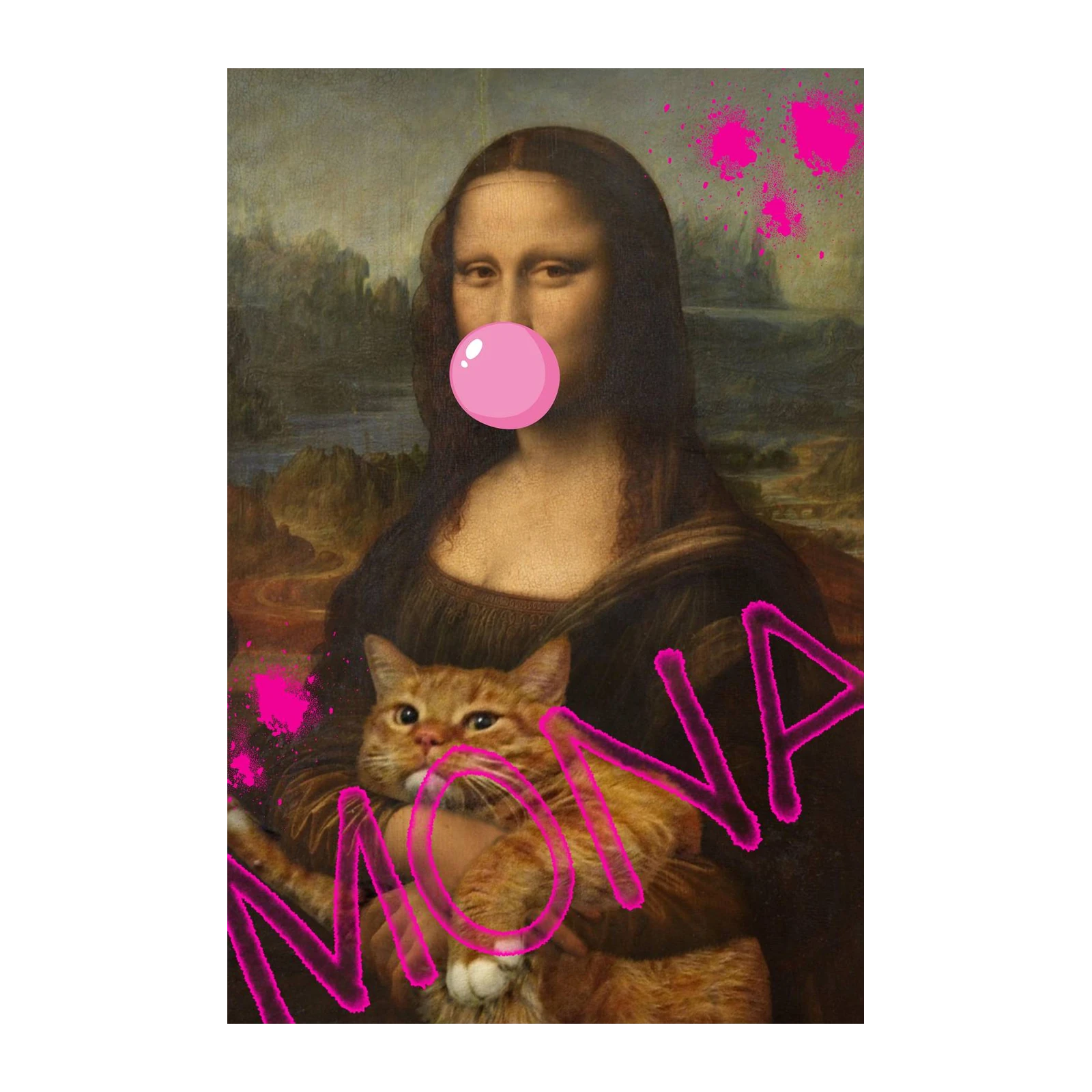 Mona Lisa Cat Pop Art Wall Art