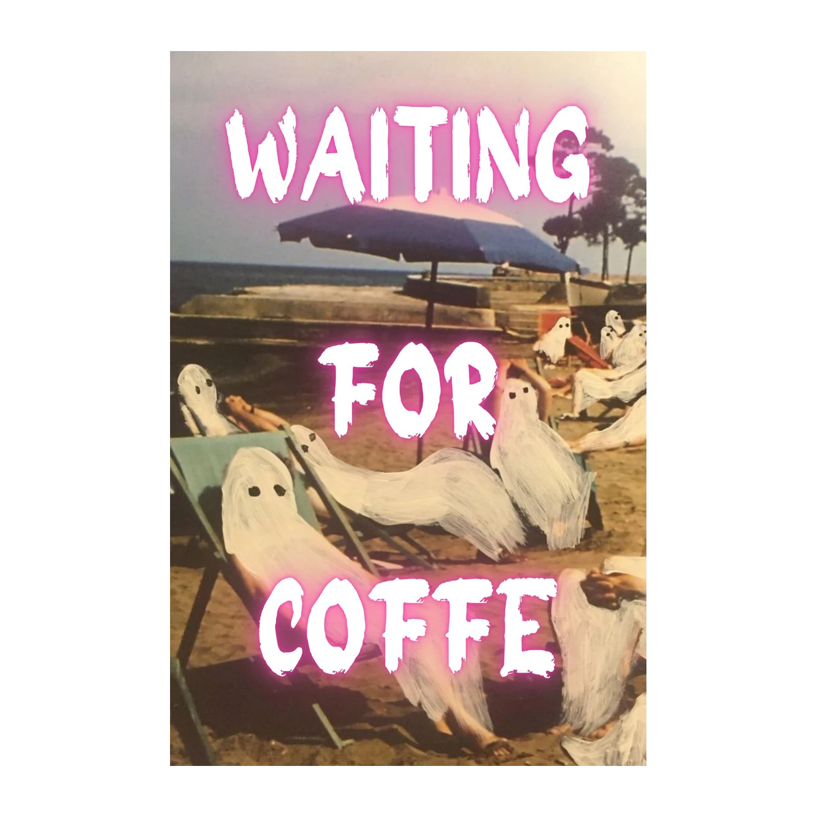 Spooky Ghosts Waiting For Coffee Wall Art