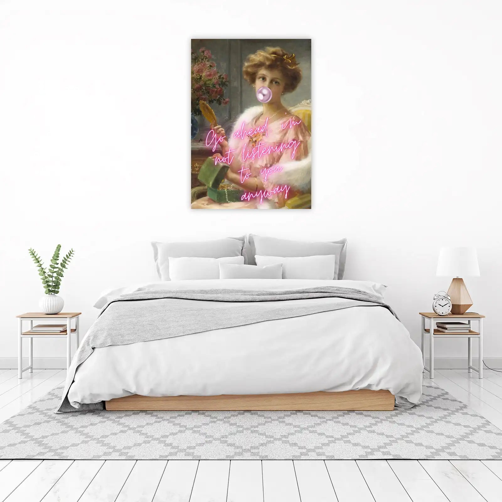 Retro Chic Bubblegum Lady Wall Art