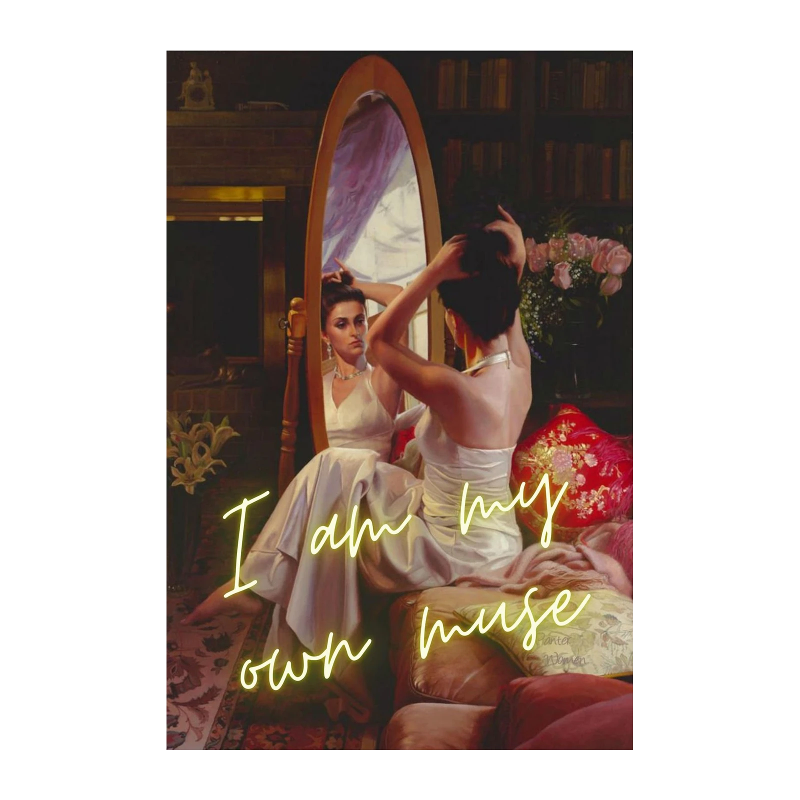 Elegant Woman Reflection Wall Art
