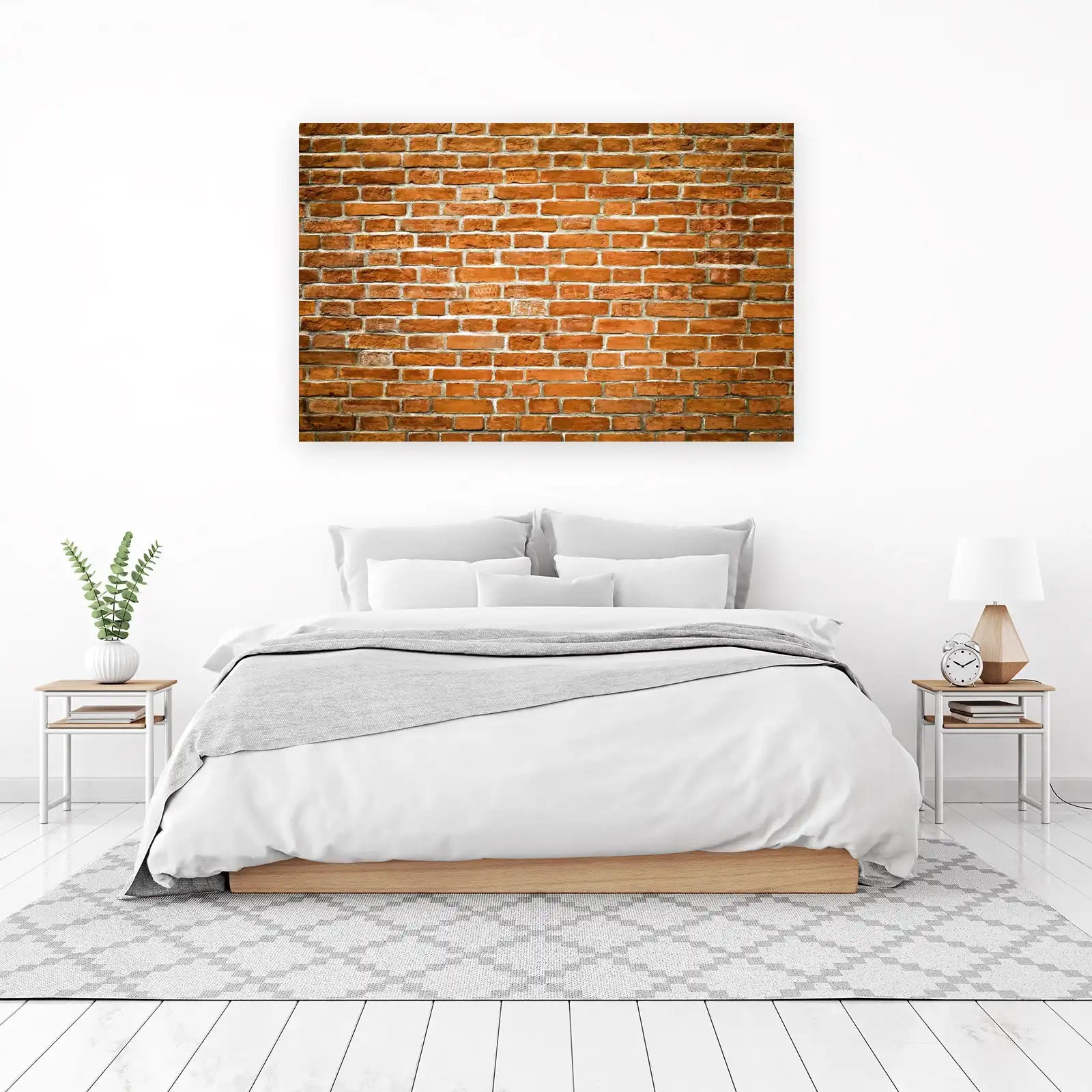 Rustic Red Brick Wall Texture Wall Art
