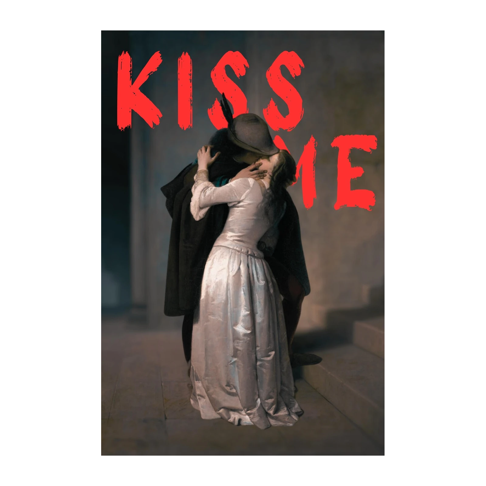 Romantic Kissing Couple Wall Art