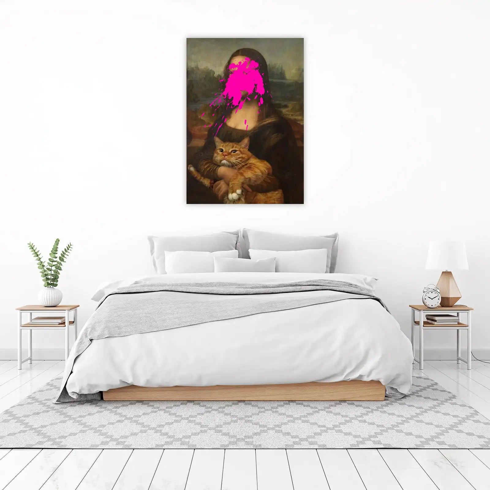 Mona Lisa Cat Splatter Wall Art - Pop Art Home Decor