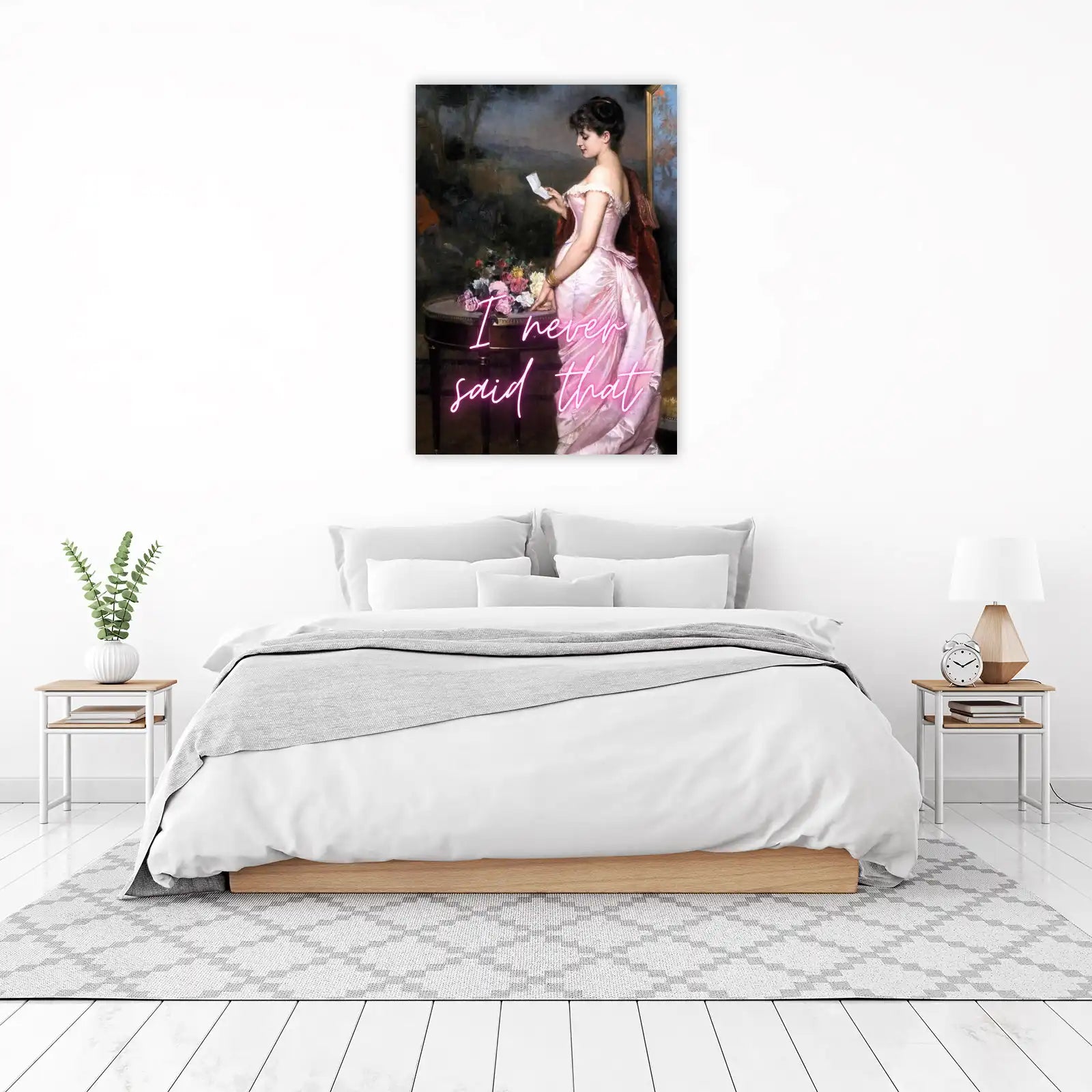 Vintage Woman Pink Dress "I never said that" Wall Art