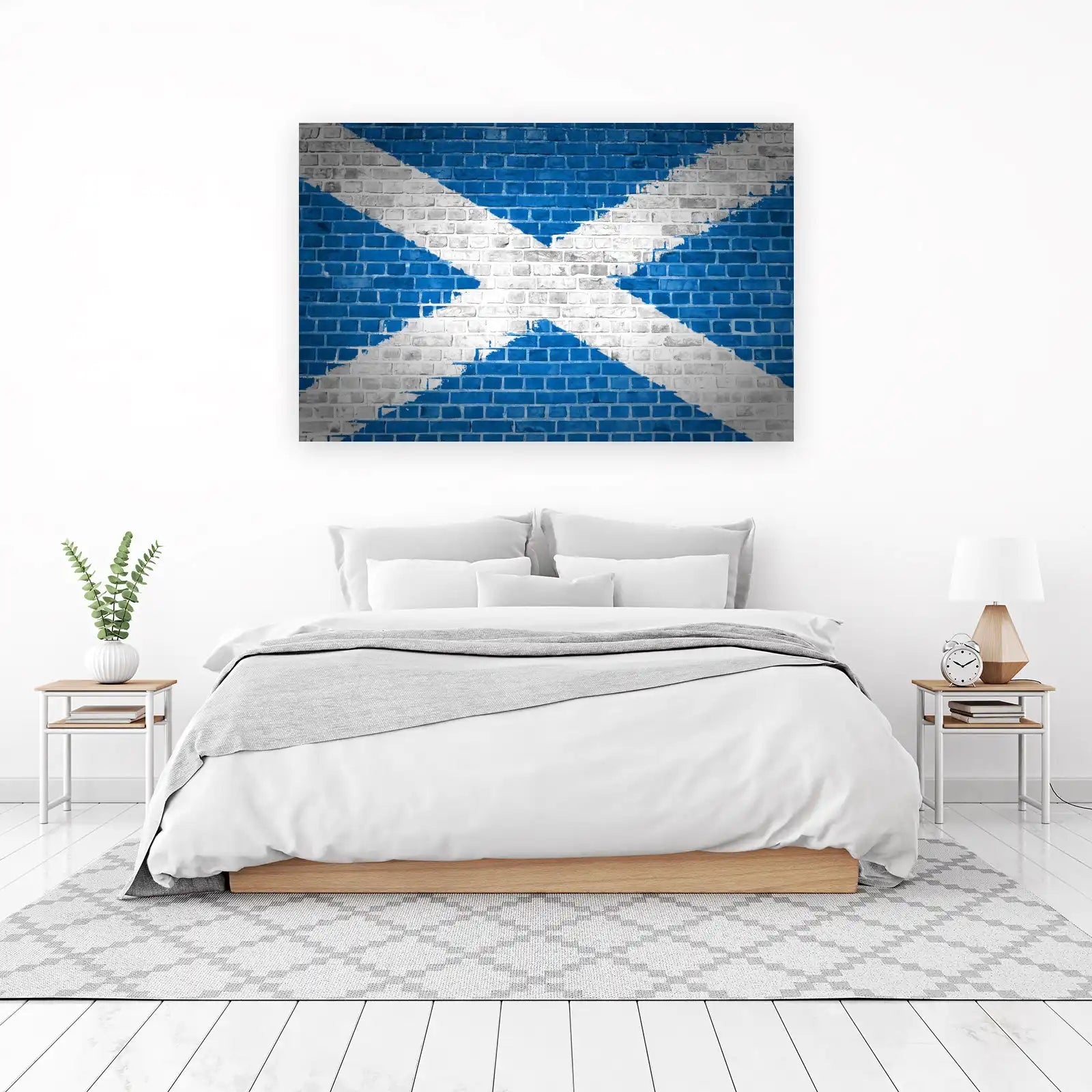 Scottish Flag Brick Texture Wall Art