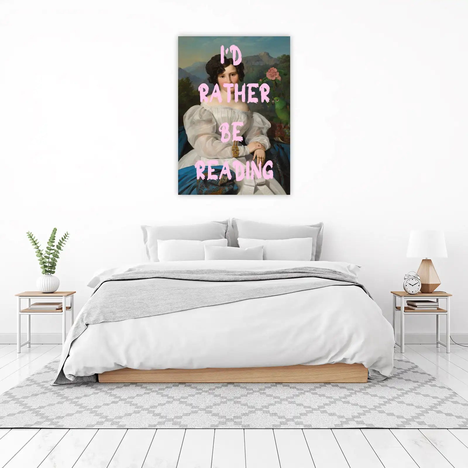 I'd Rather Be Reading Vintage Portrait Wall Art