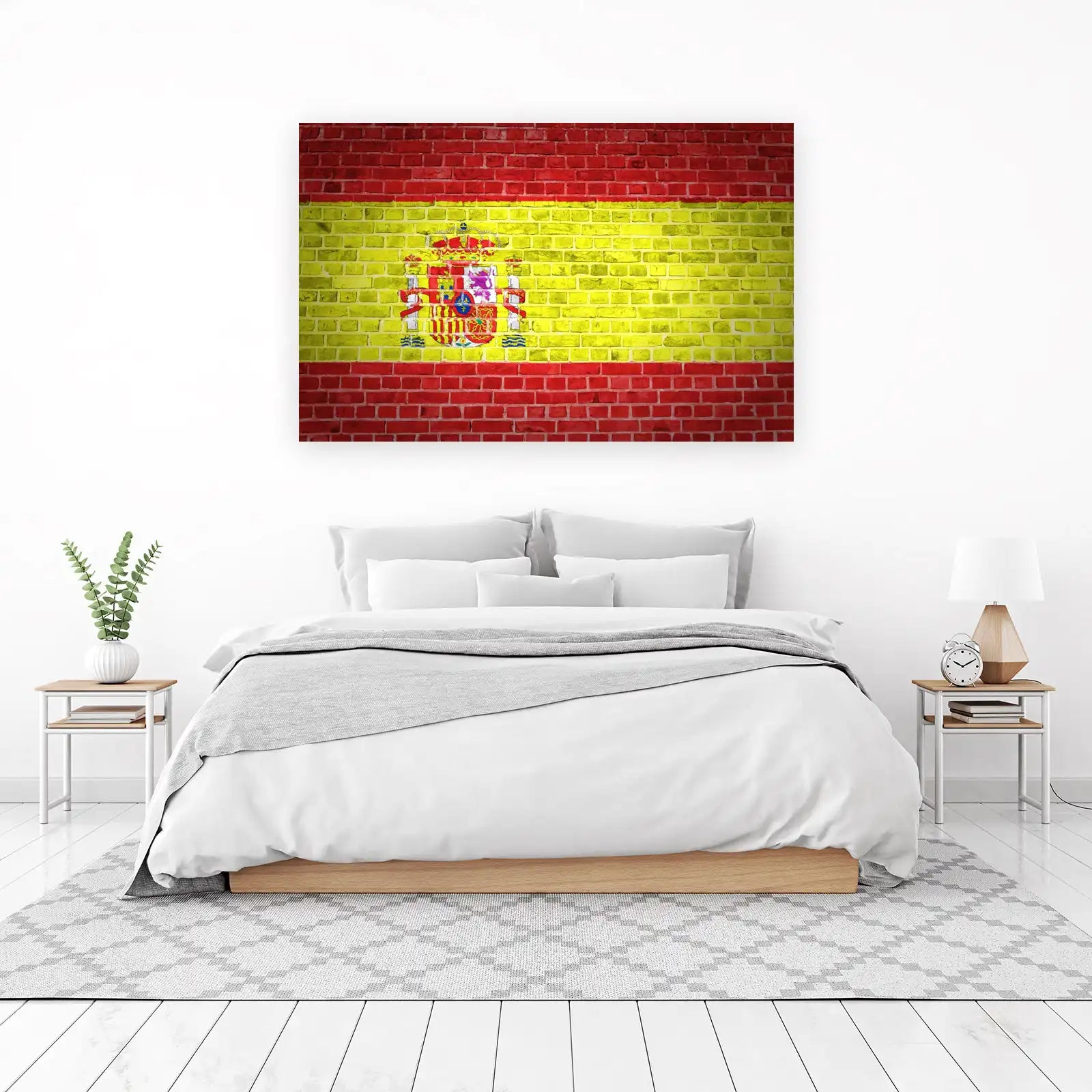 Spanish Flag Brick Wall Wall Art