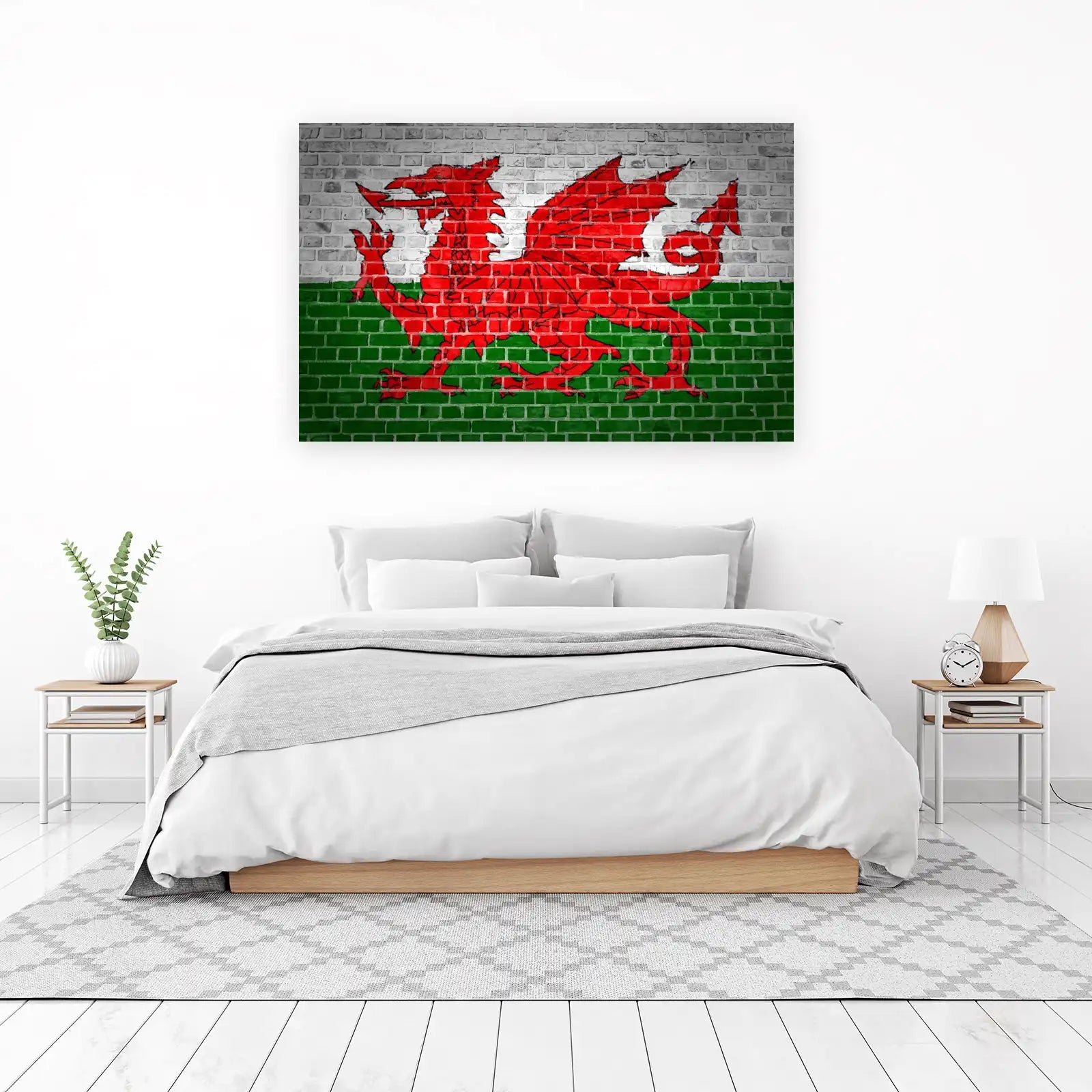 Bold Welsh Dragon Brick Wall Wall Art