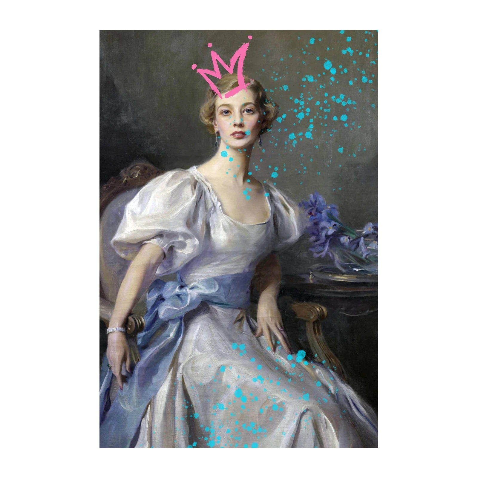 Regal Queen Graffiti Portrait Wall Art