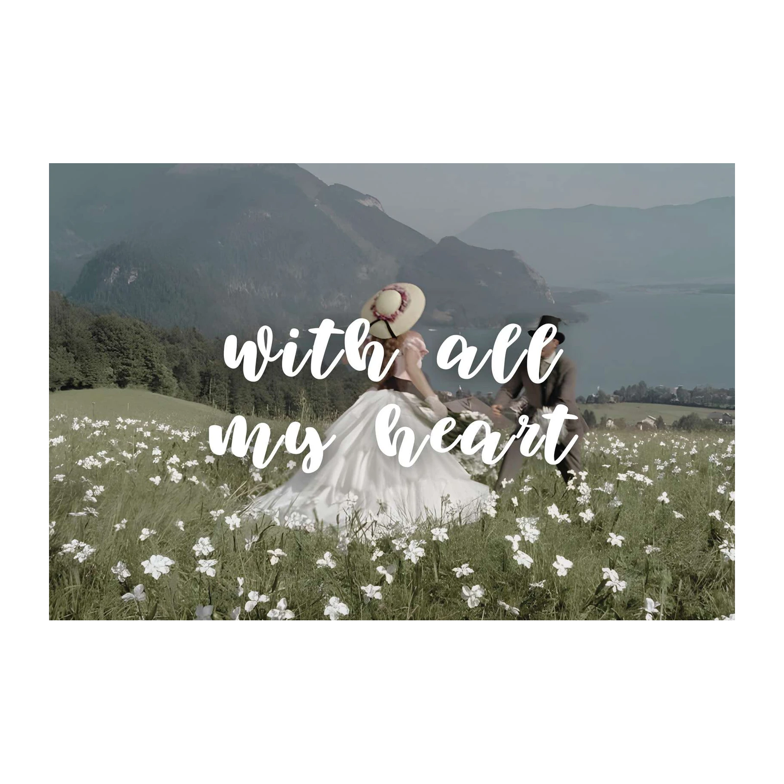 Romantic Alpine Couple "With All My Heart" Wall Art
