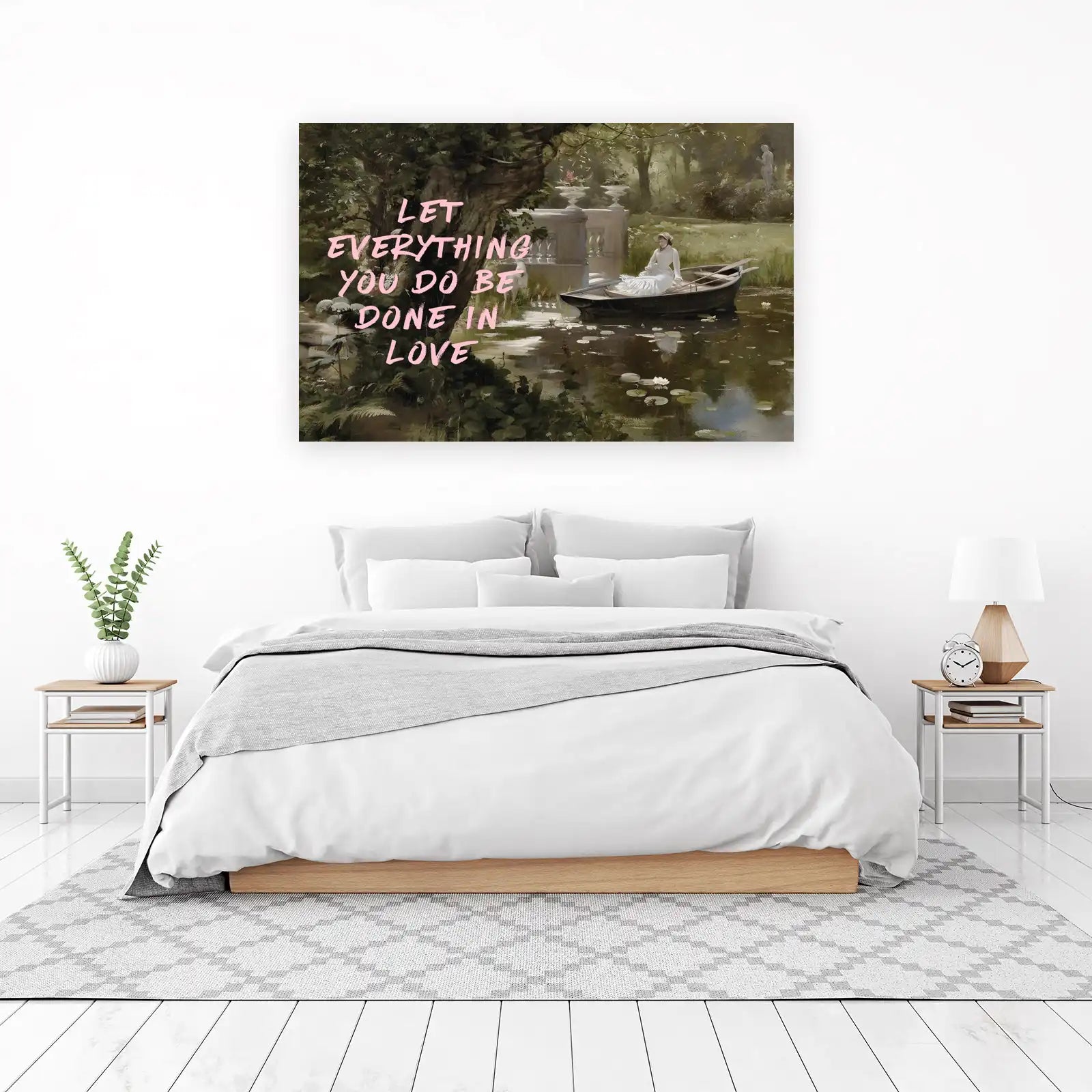 Serene Garden Boat Ride Love Quote Wall Art