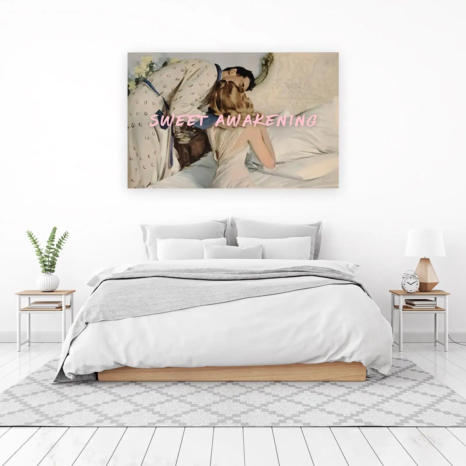 Romantic Couple Sweet Awakening Wall Art