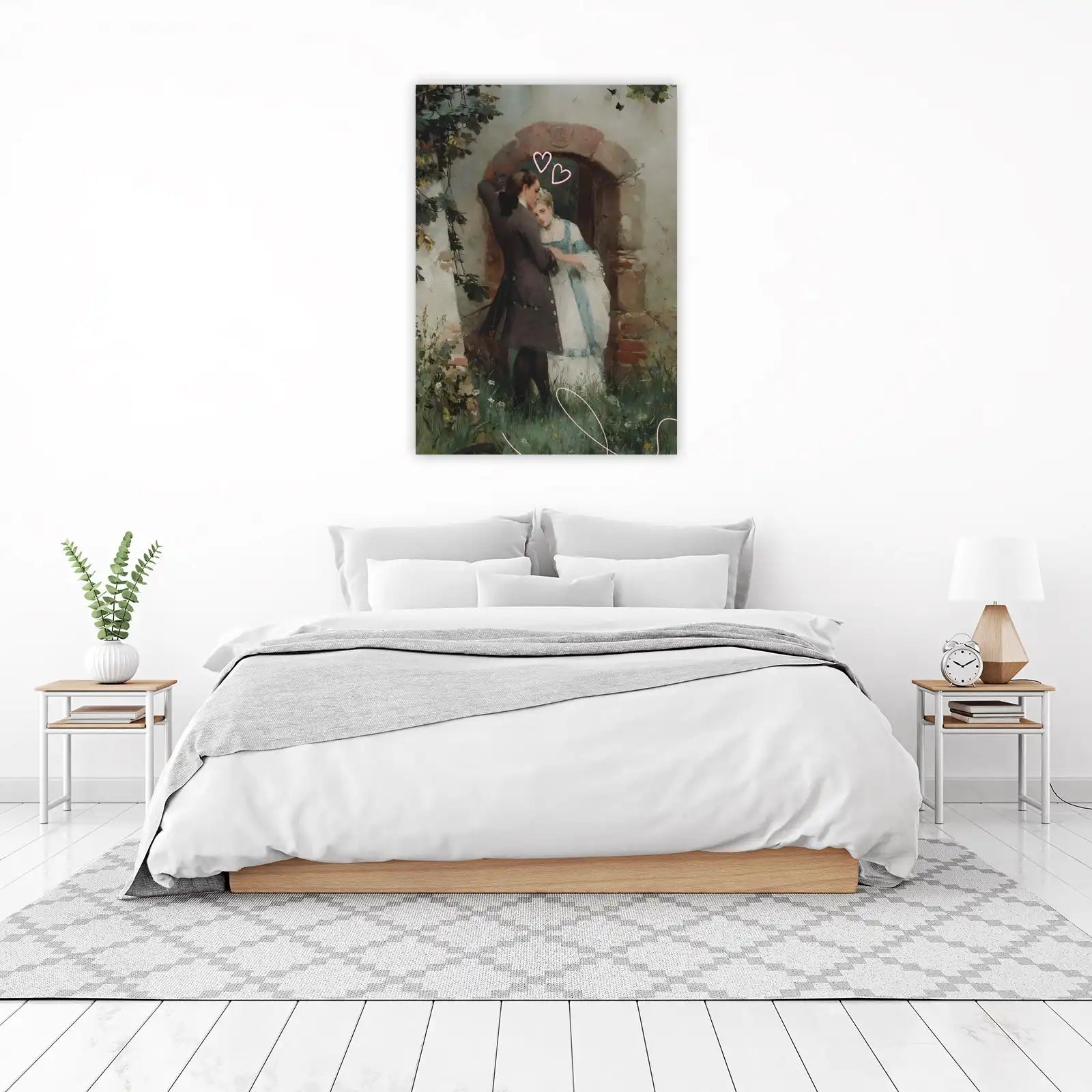 Romantic Embrace Vintage Couple Wall Art