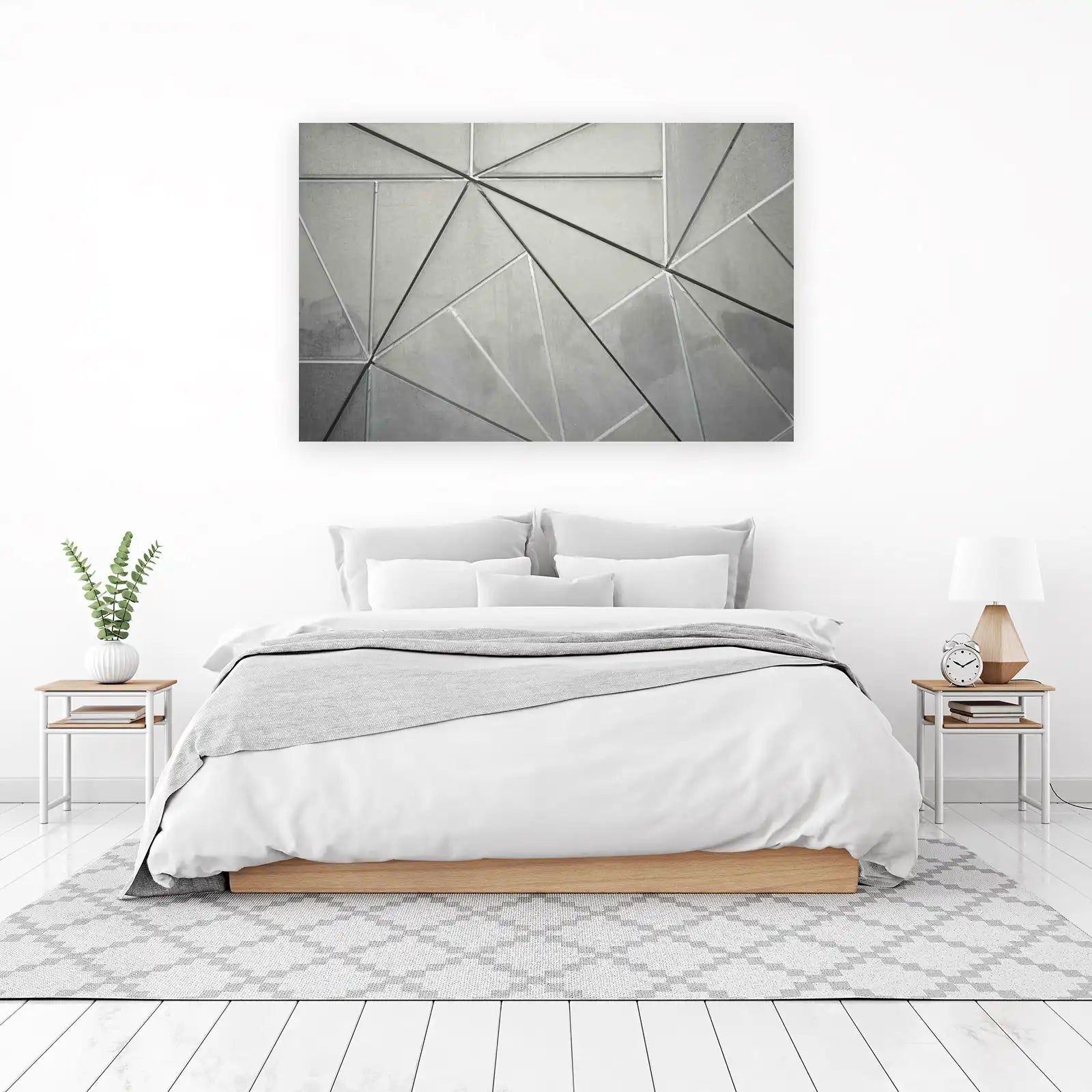 Modern Geometric Grey Facade Wall Art