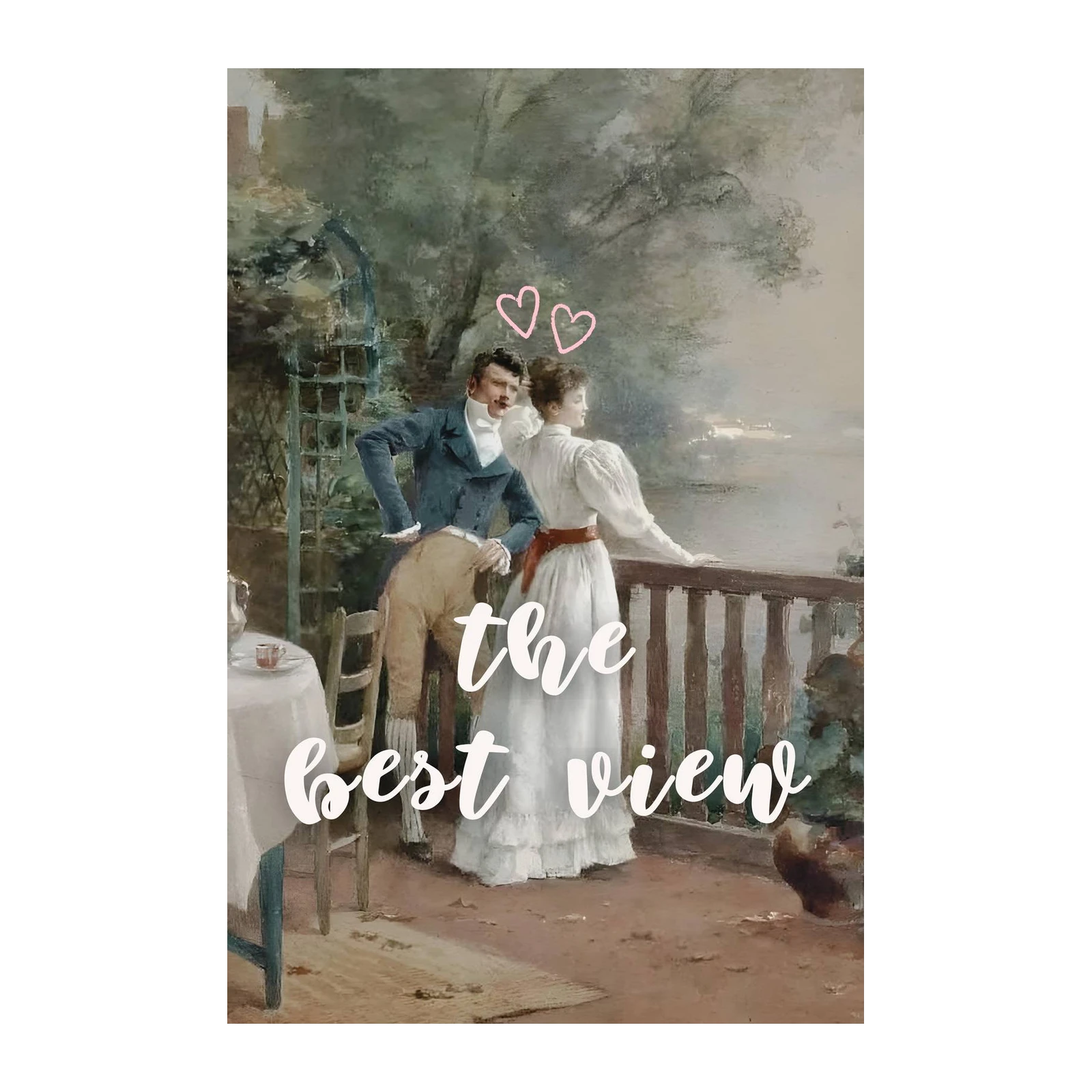 Vintage Romantic Couple "Best View" Wall Art