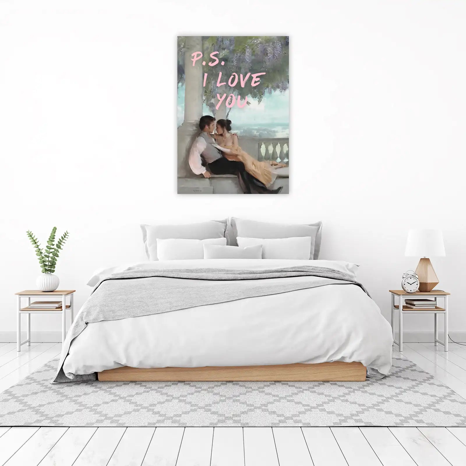 Romantic Embrace "P.S. I Love You" Wall Art