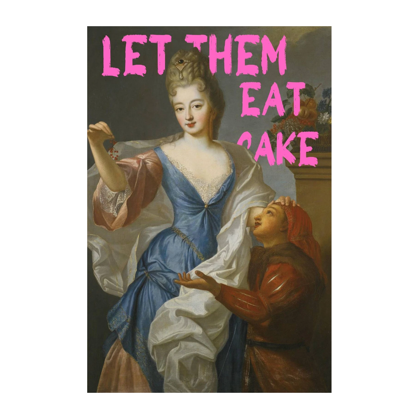 Let Them Eat Cake Pink Typography Wall Art