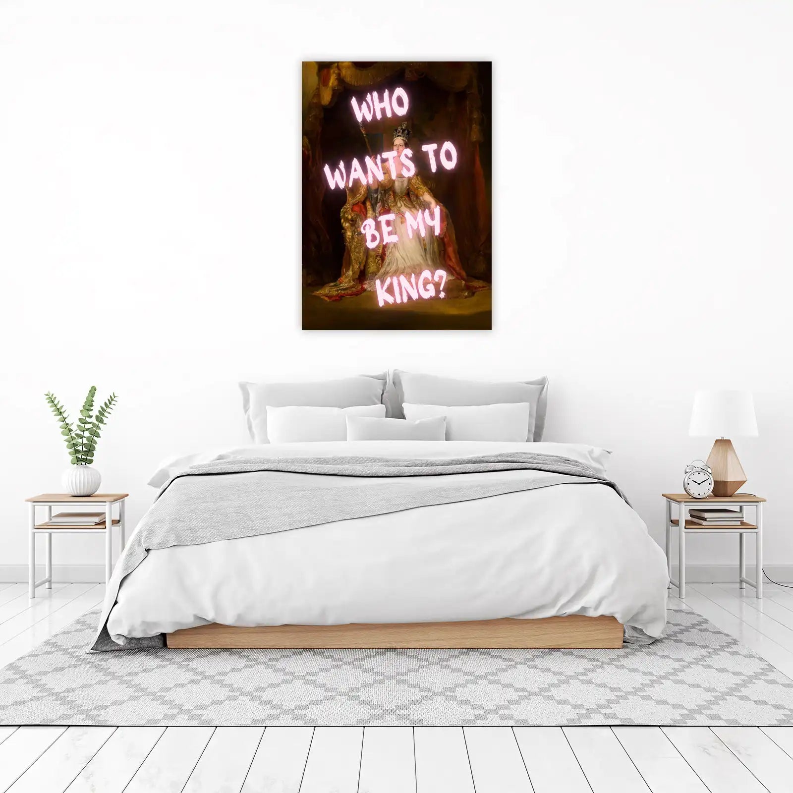 Regal Power Statement "Who Wants To Be My King?" Wall Art
