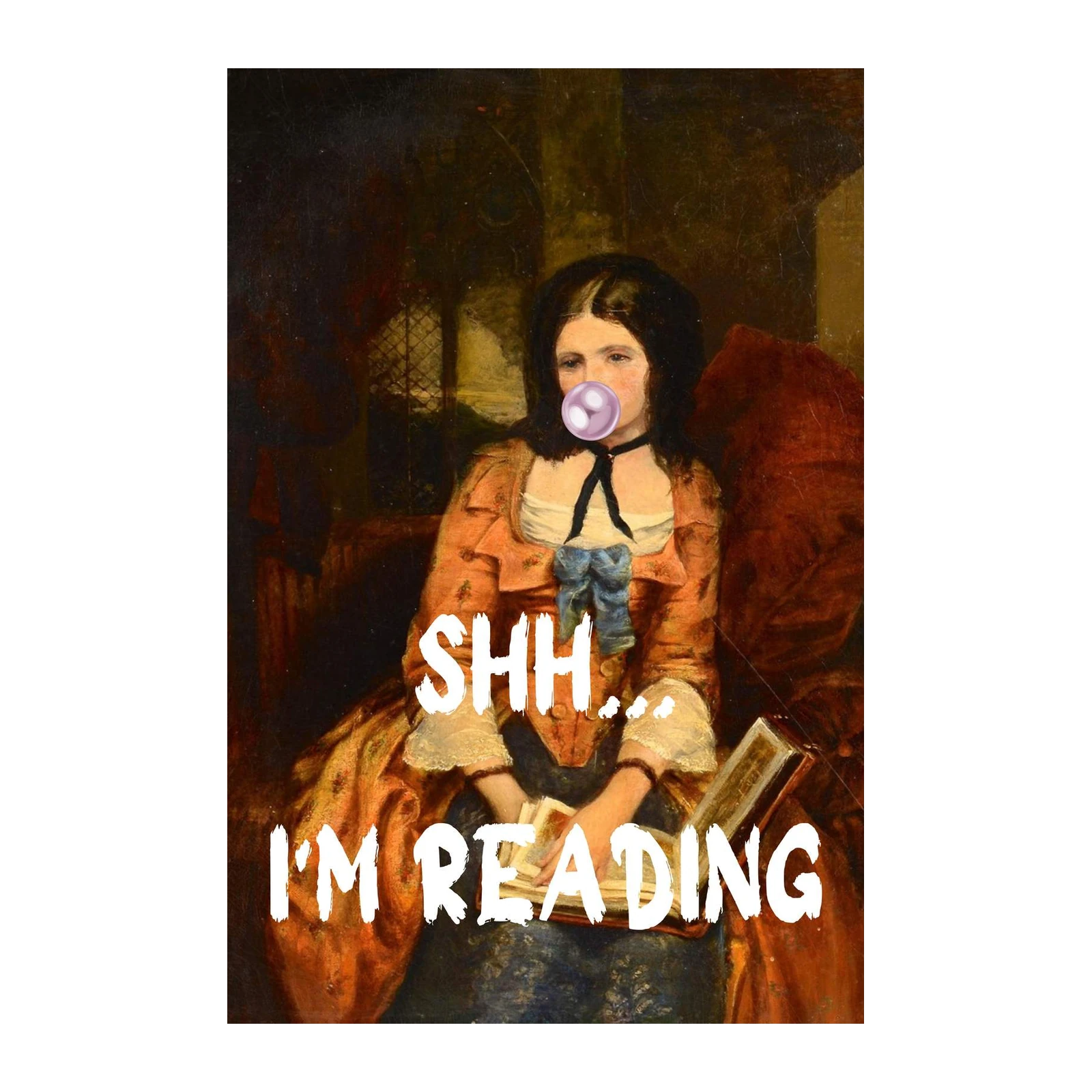 Shhh, I'm Reading Vintage Art Wall Art