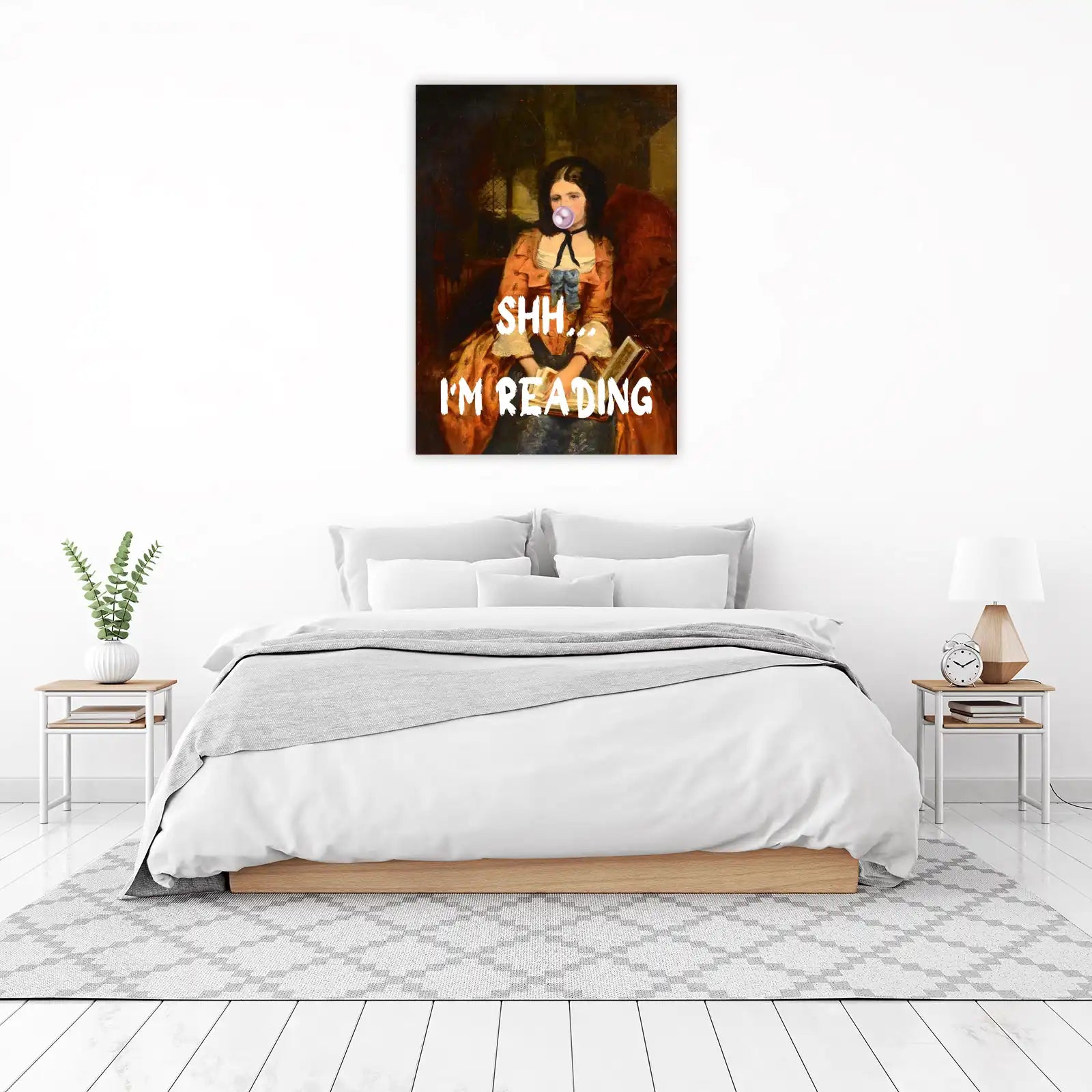 Shhh, I'm Reading Vintage Art Wall Art