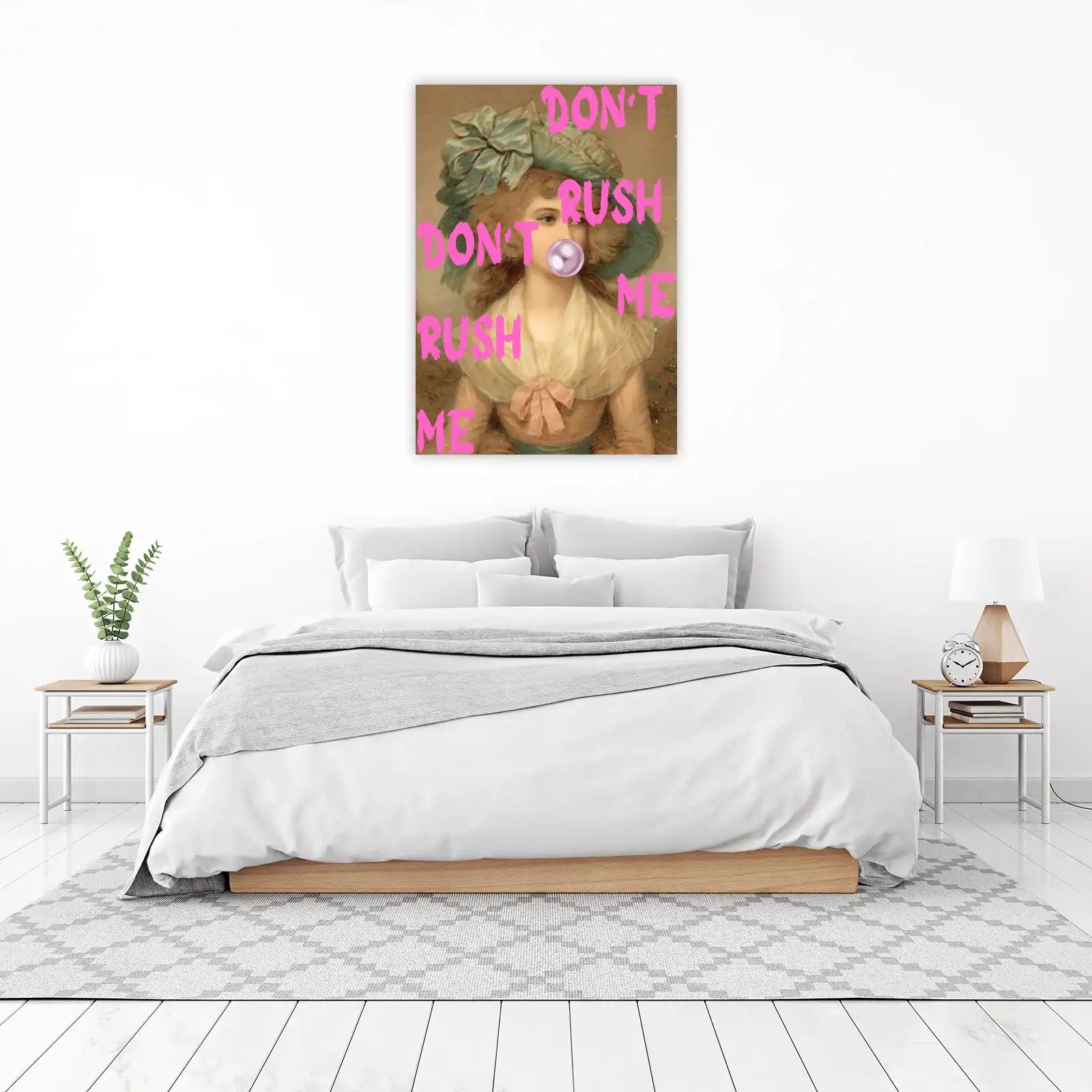 Retro Chic Portrait "Don't Rush Me" Wall Art