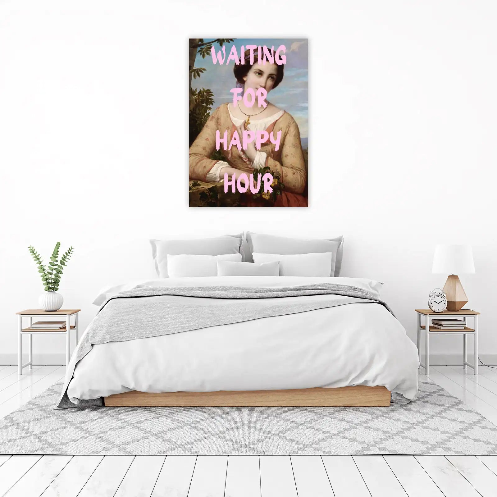 Waiting for Happy Hour Vintage Portrait Wall Art