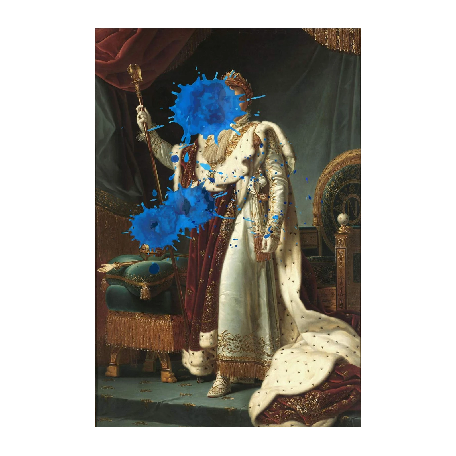 Modern Napoleon Blue Splatter Wall Art