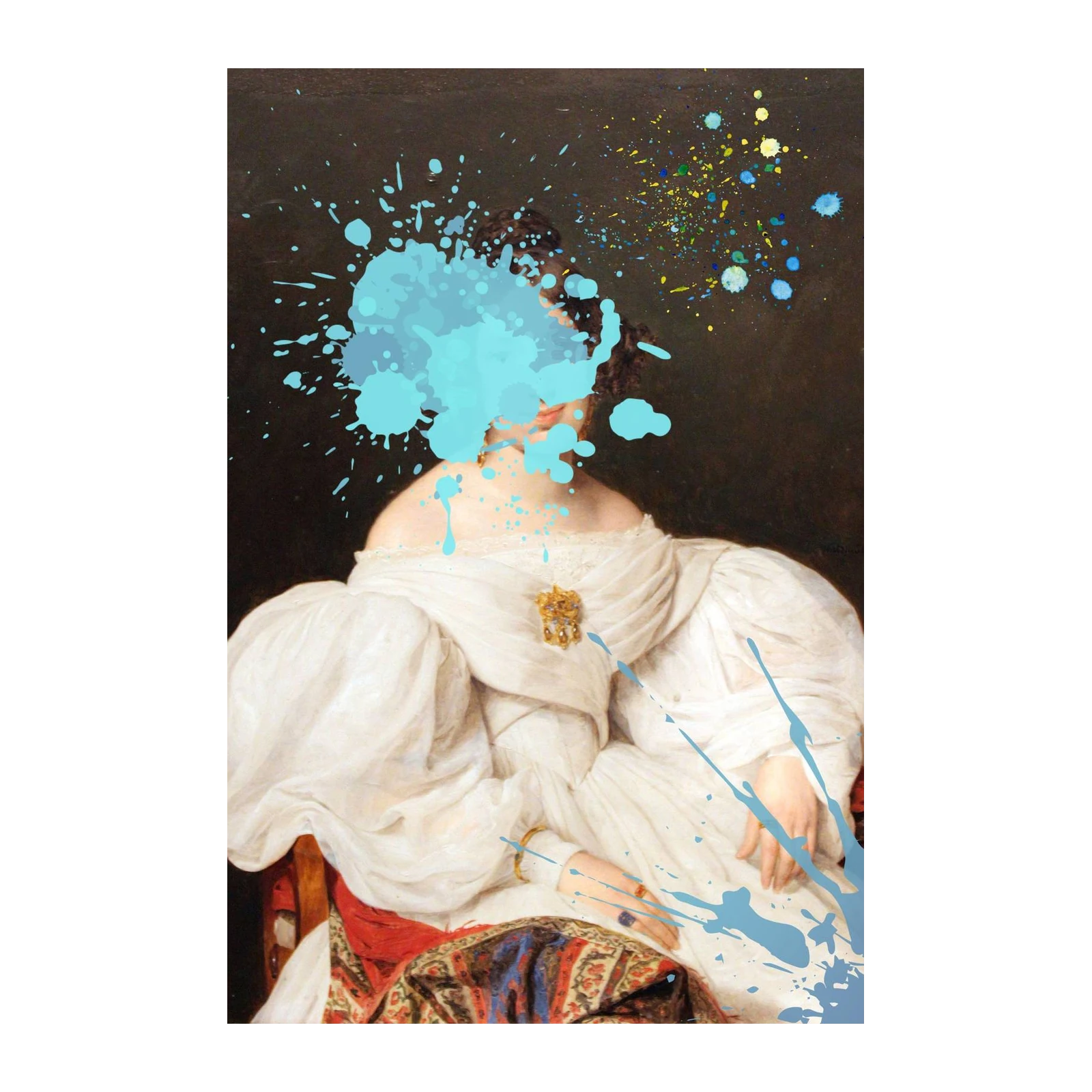 Modern Splash Portrait Classic Lady Wall Art