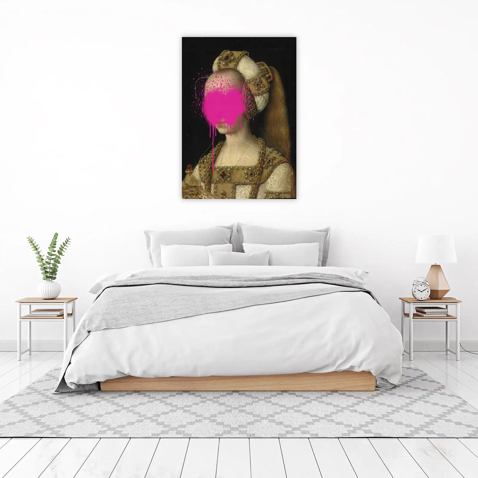 Royal Portrait Pink Splatter Wall Art