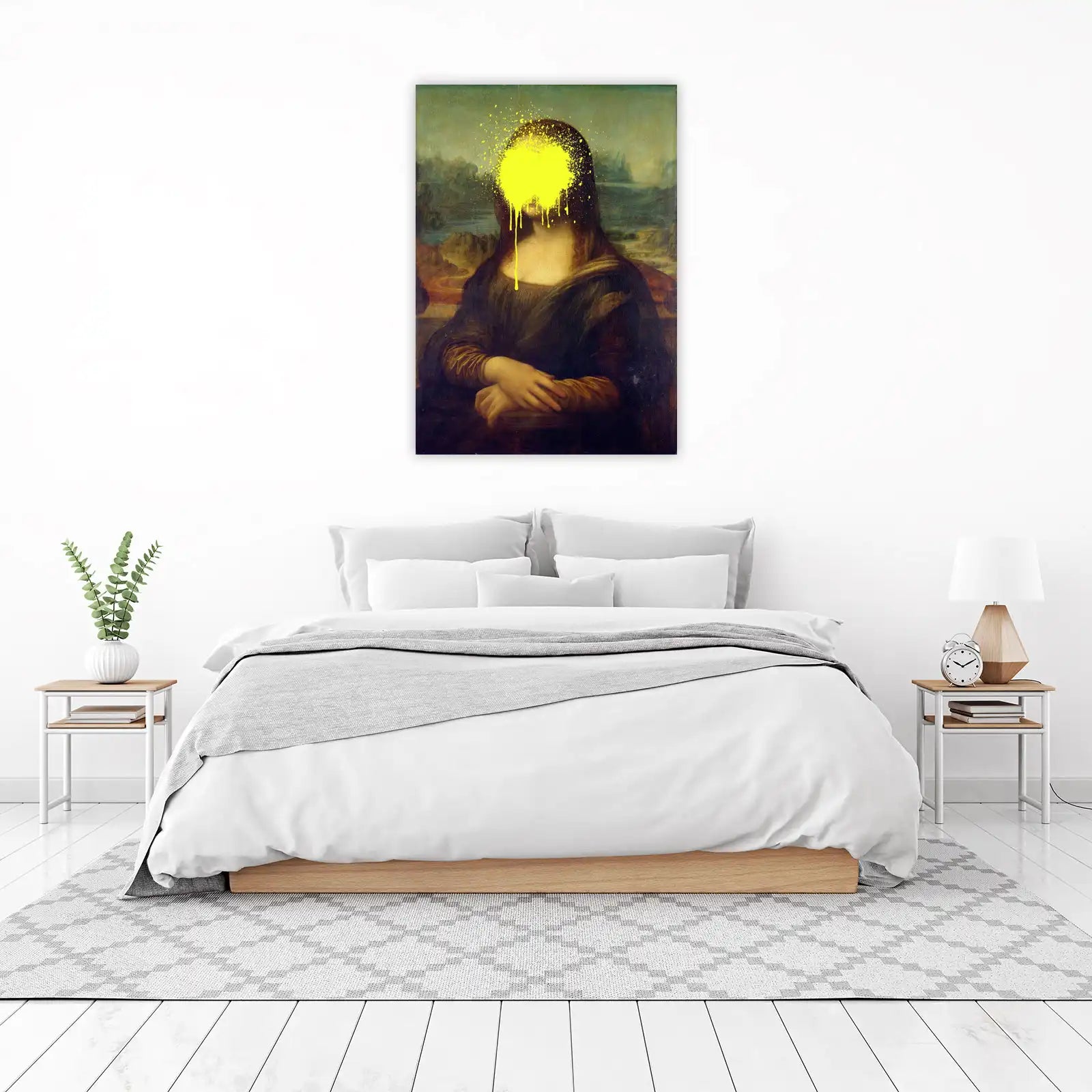 Graffiti Mona Lisa Yellow Splash Wall Art