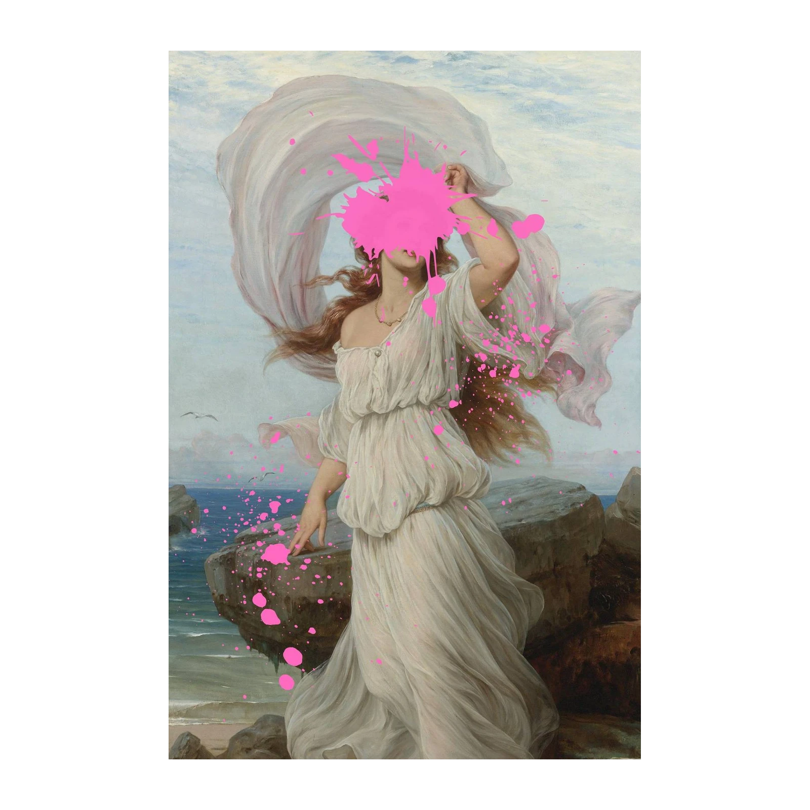 Neo-Classical Goddess Pink Splatter Wall Art