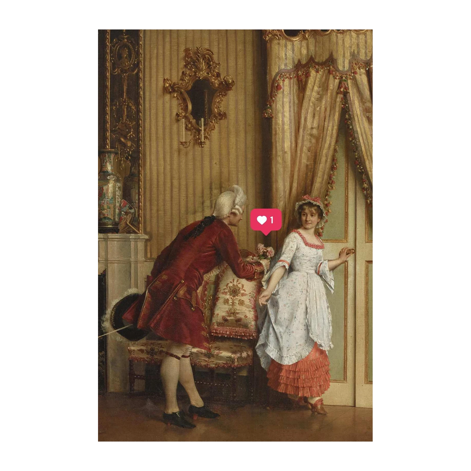 Romantic Encounter 18th Century Wall Art Wall Art