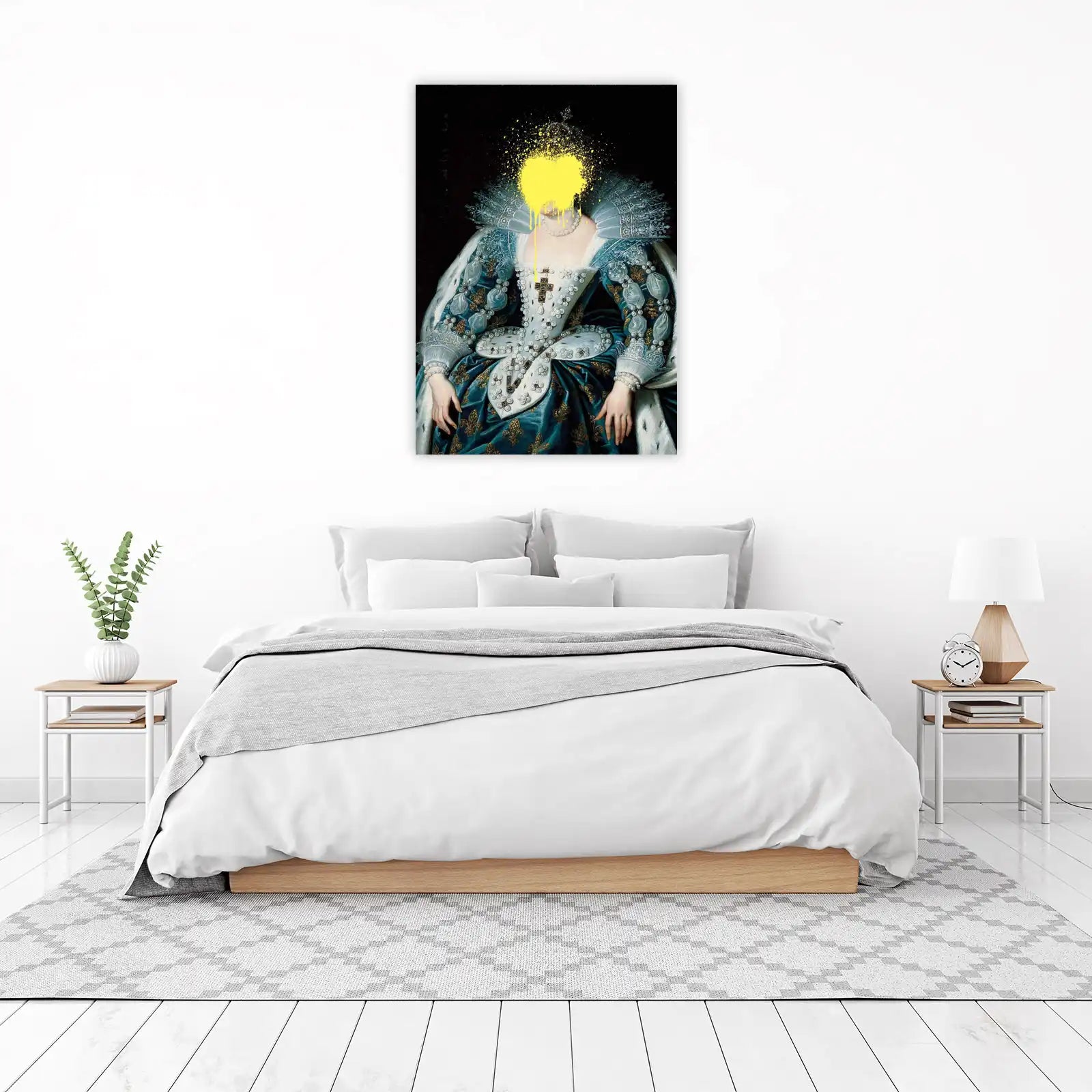 Modern Queen Portrait Yellow Splash Wall Art