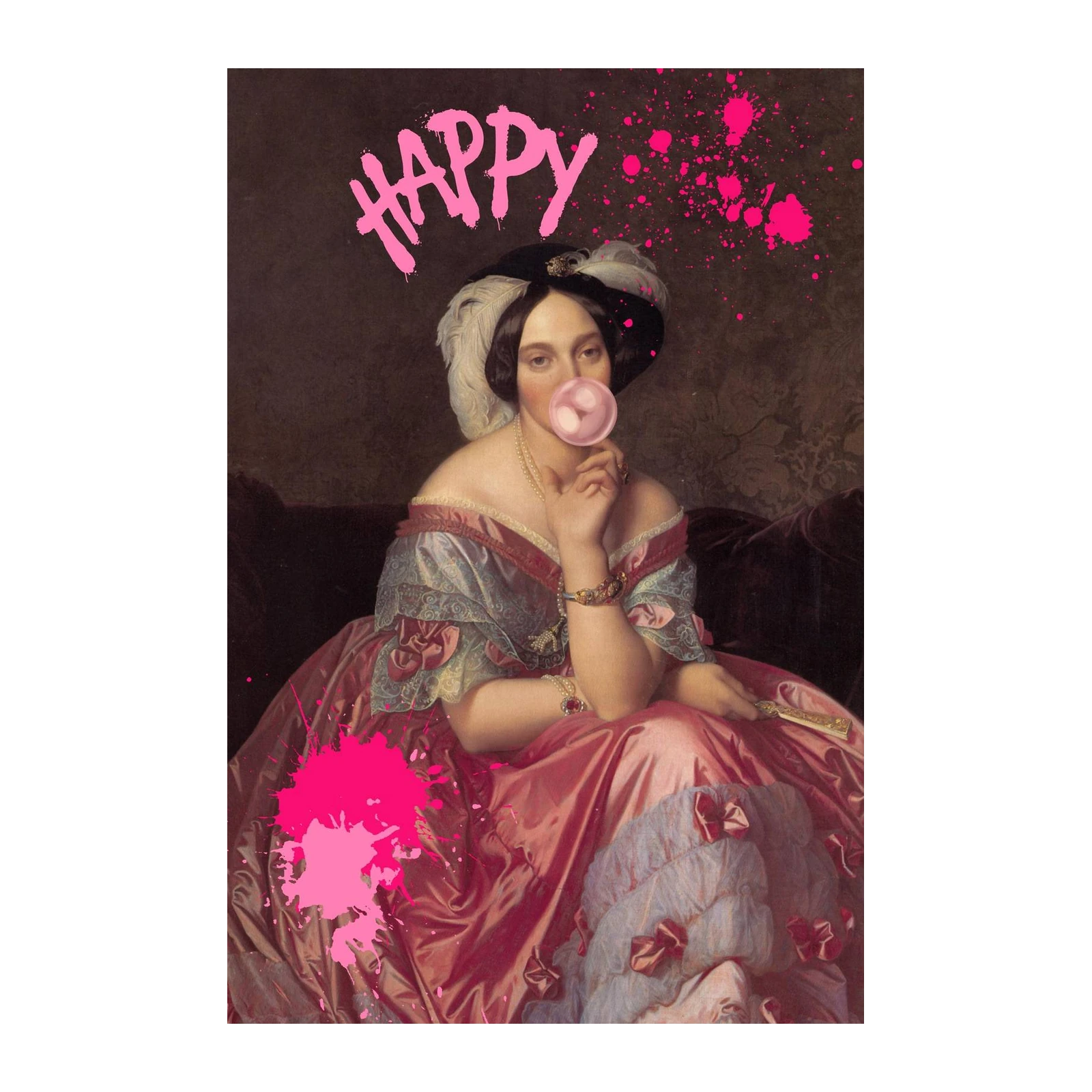 Victorian Lady Pop Art Bubblegum Wall Art