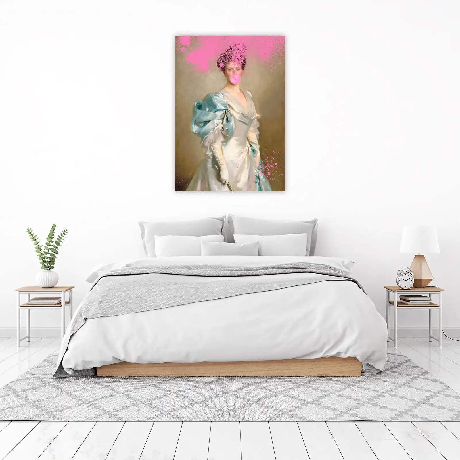 Victorian Woman Pink Bubblegum Wall Art