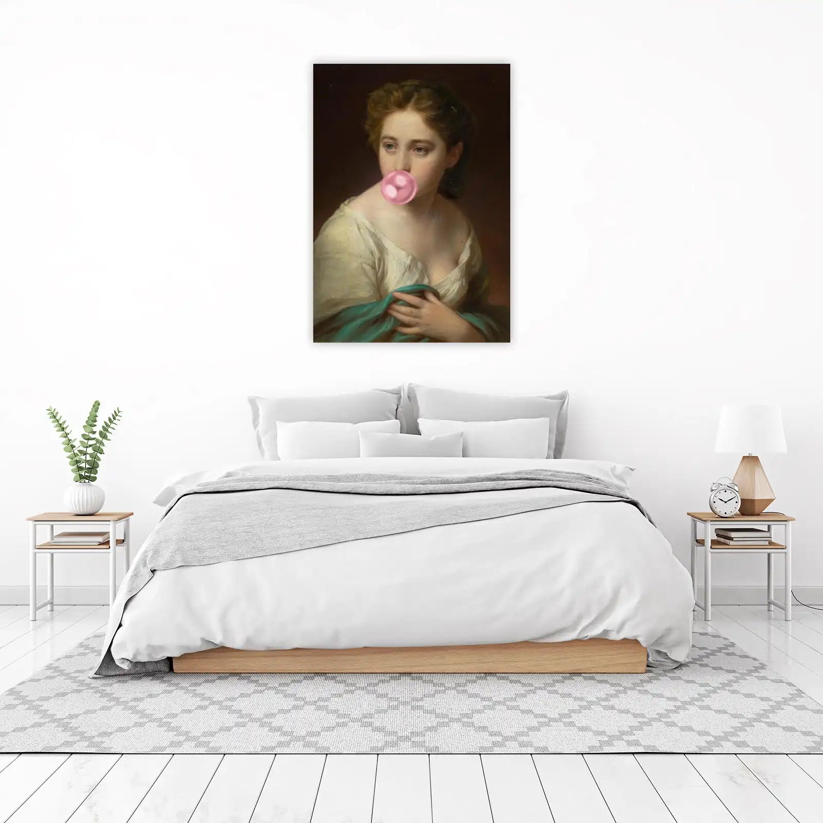 Classic Portrait with Pink Bubblegum Wall Art