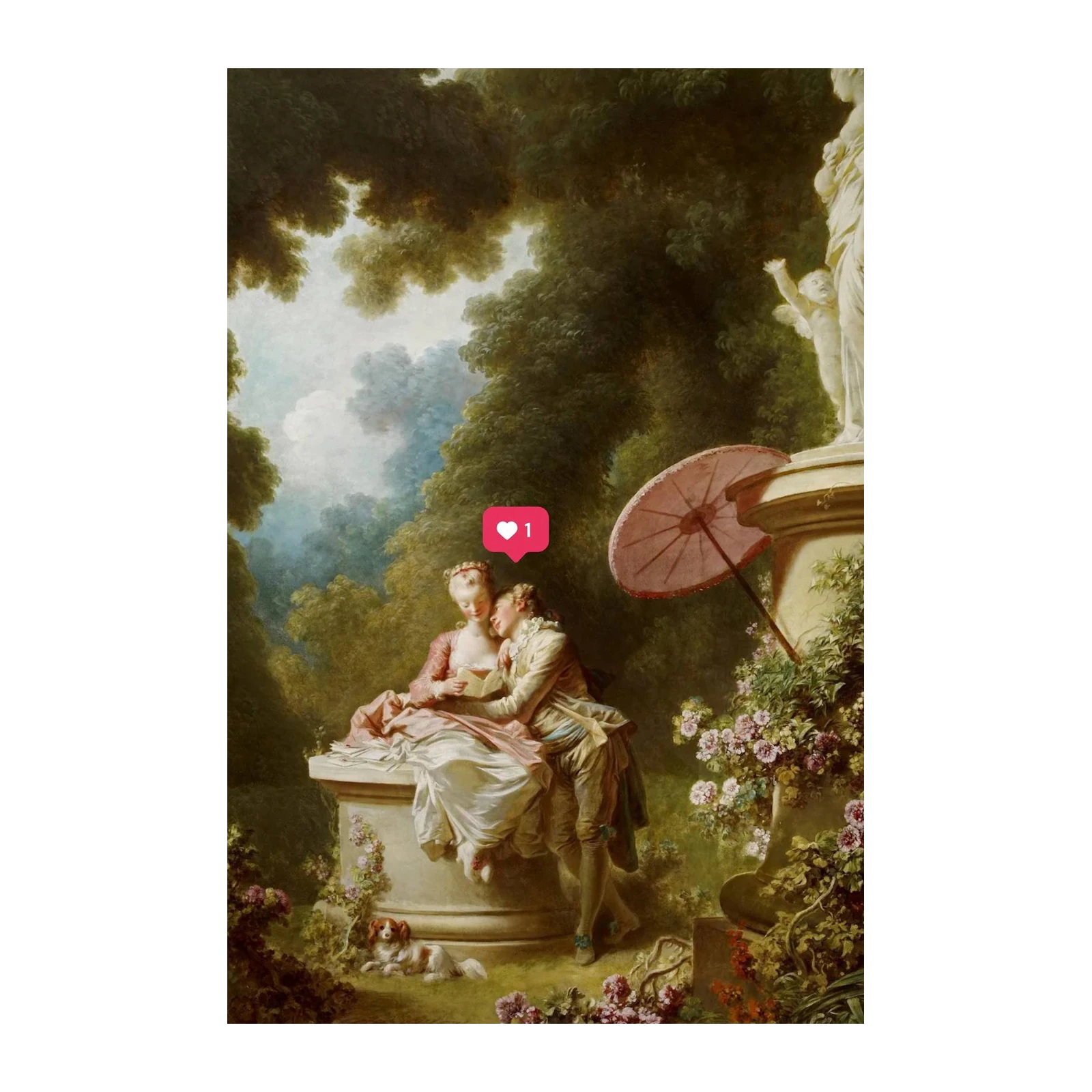Romantic Garden Scene Rococo Wall Art