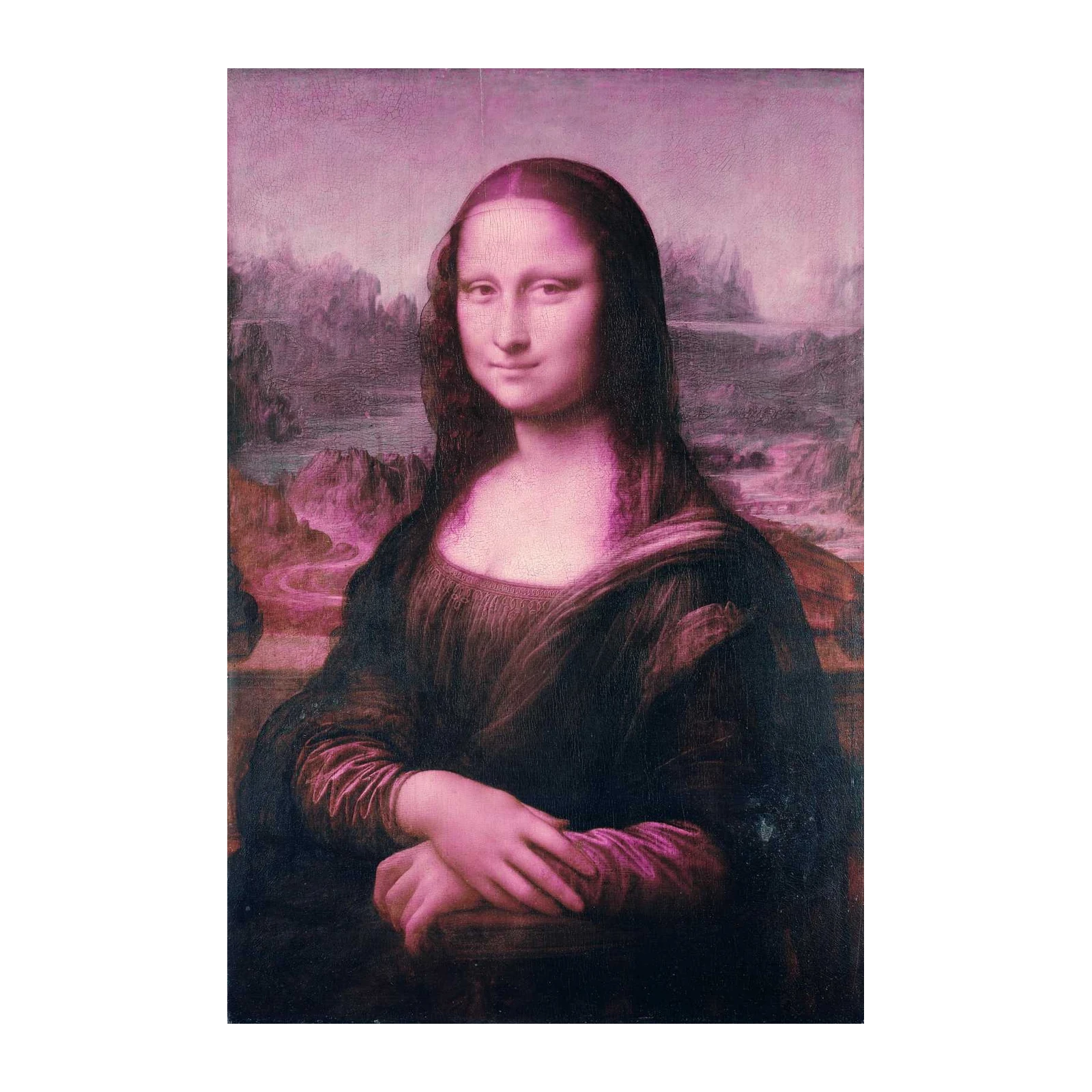 Enigmatic Mona Lisa Pink Portrait Wall Art