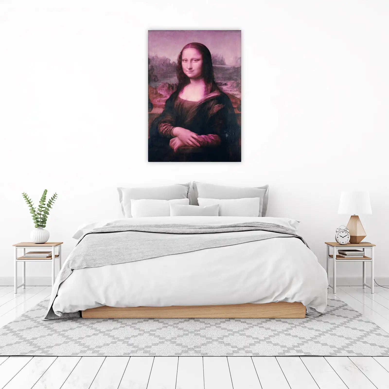 Enigmatic Mona Lisa Pink Portrait Wall Art