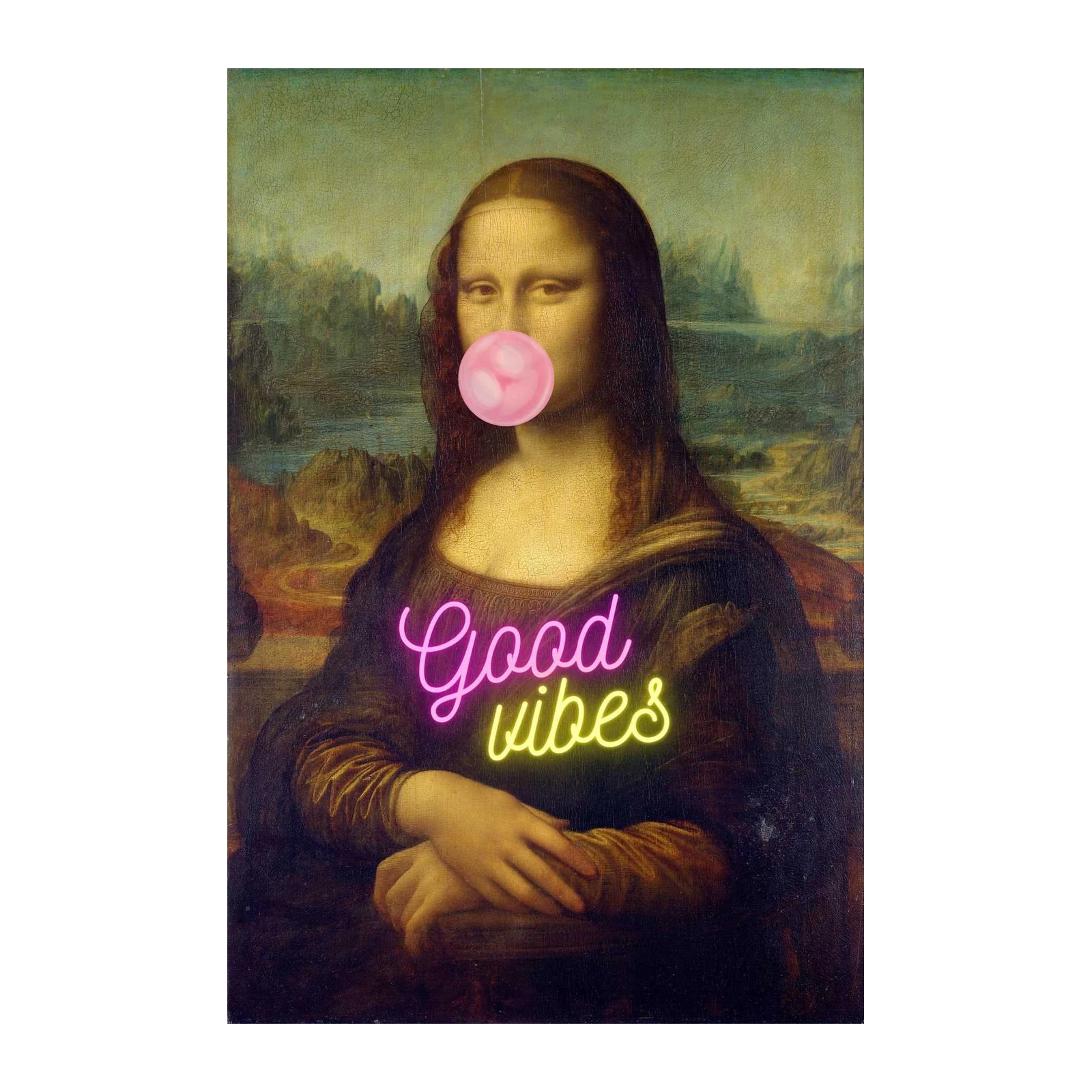 Modern Mona Lisa Good Vibes Wall Art