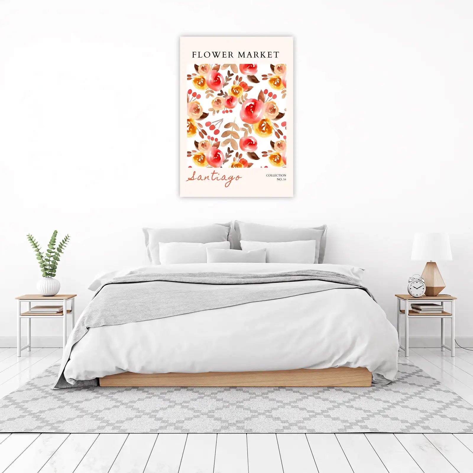 Vibrant Floral Watercolor Flower Market Wall Art