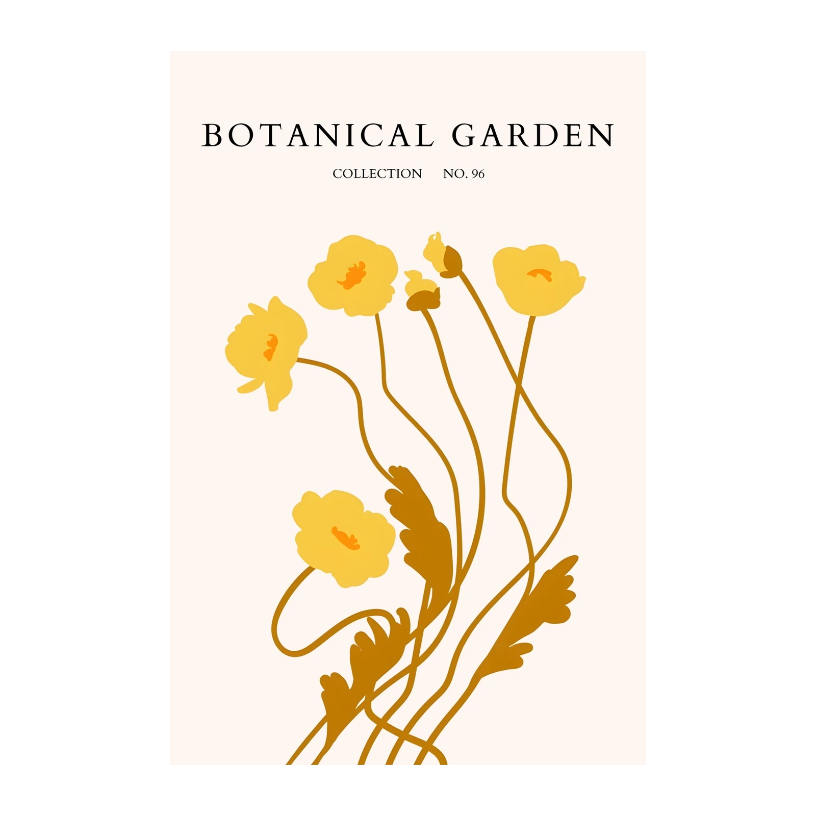 Botanical Garden Yellow Poppies Wall Art