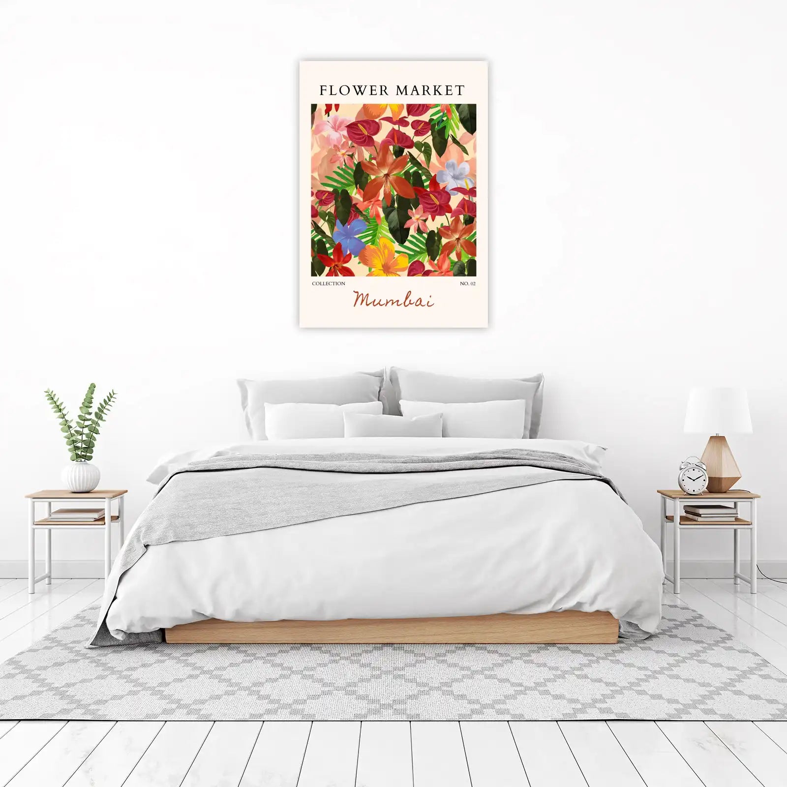Vibrant Tropical Flower Market Wall Art
